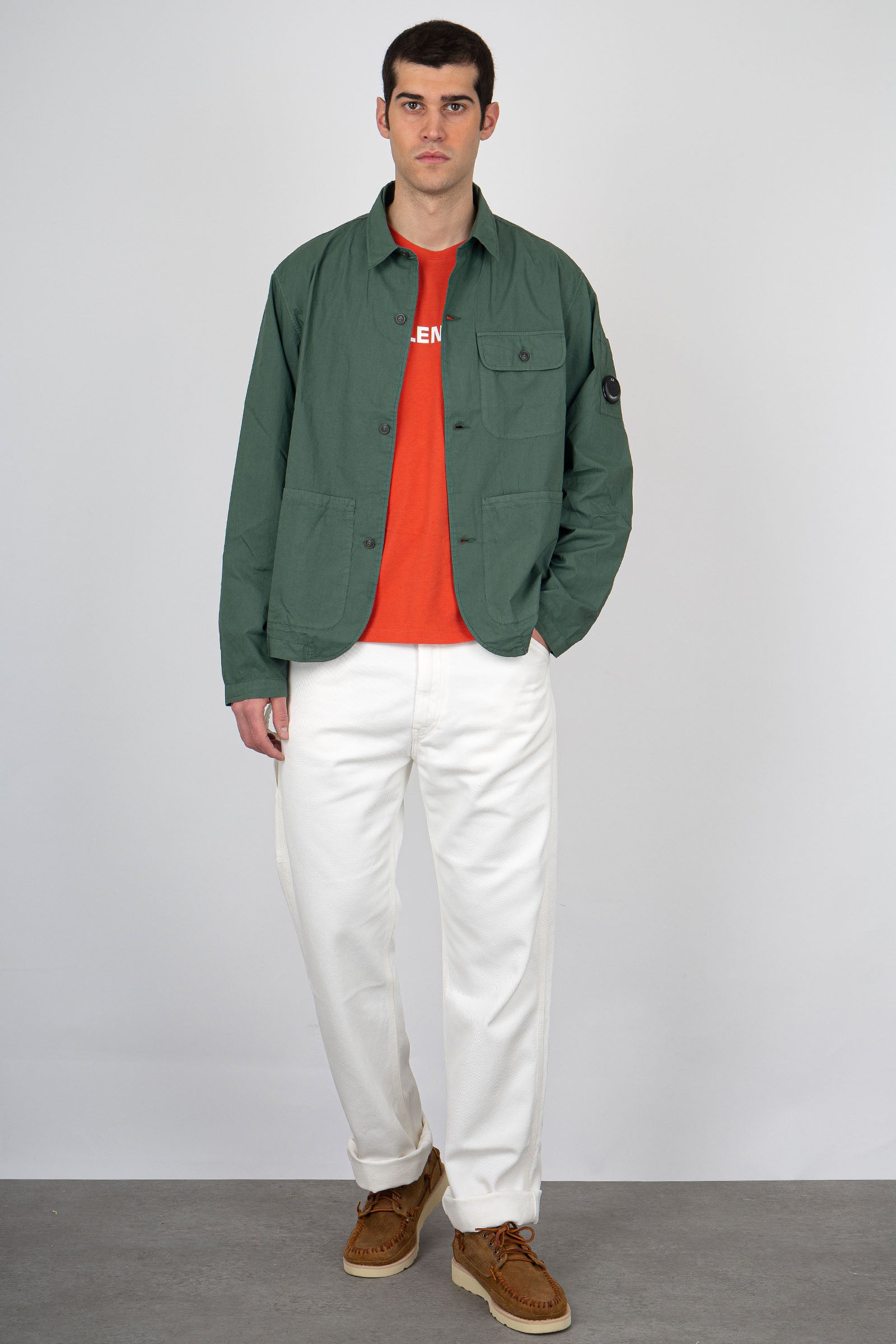C.P. Company Green Cotton Poplin Workwear Shirt - 5