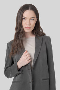 Rrd Blazer Cupro Boyfriend Wom Verde Scuro Donna rrd