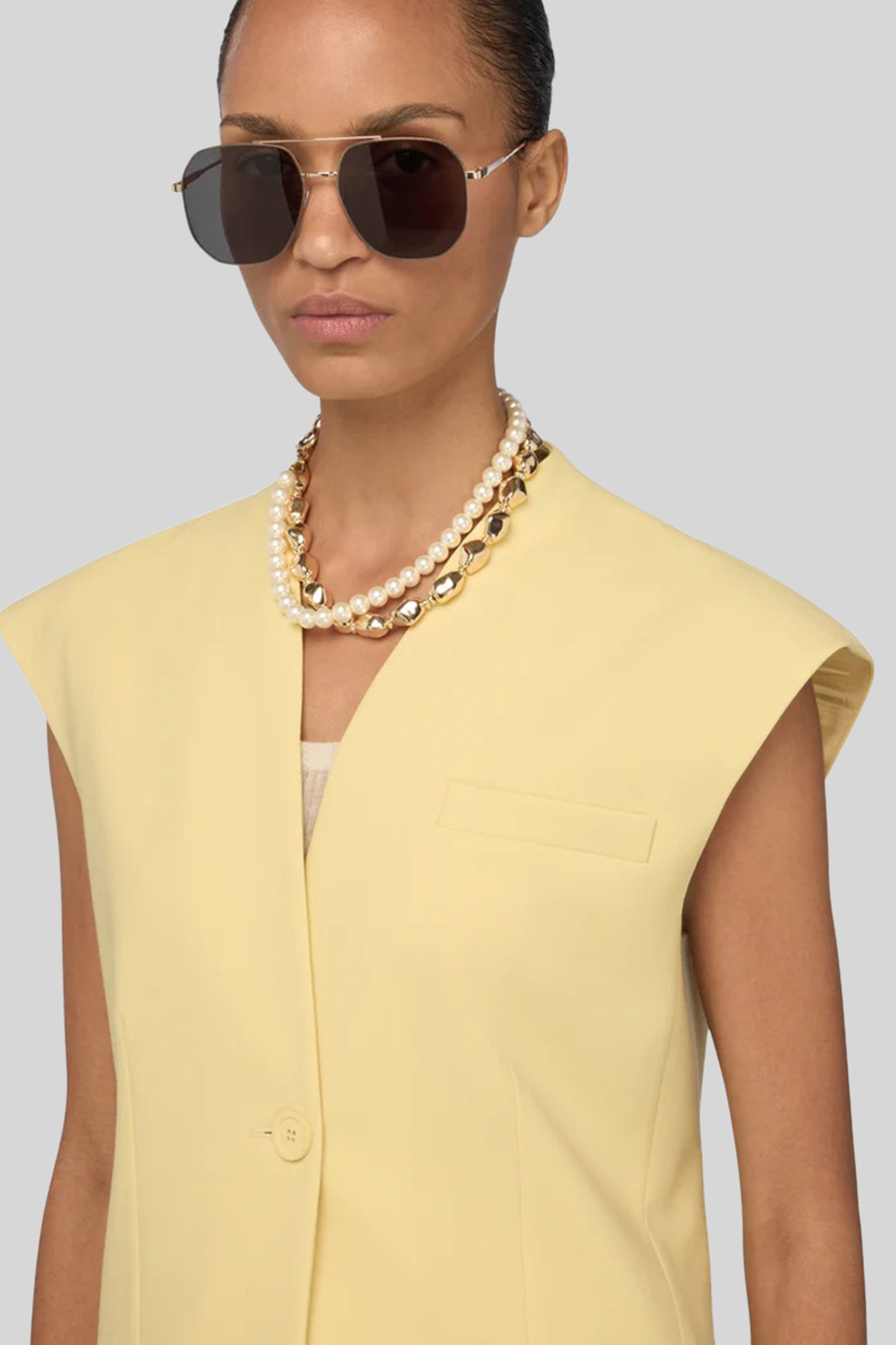 Semicouture Gilet Lora Giallo Donna - 1