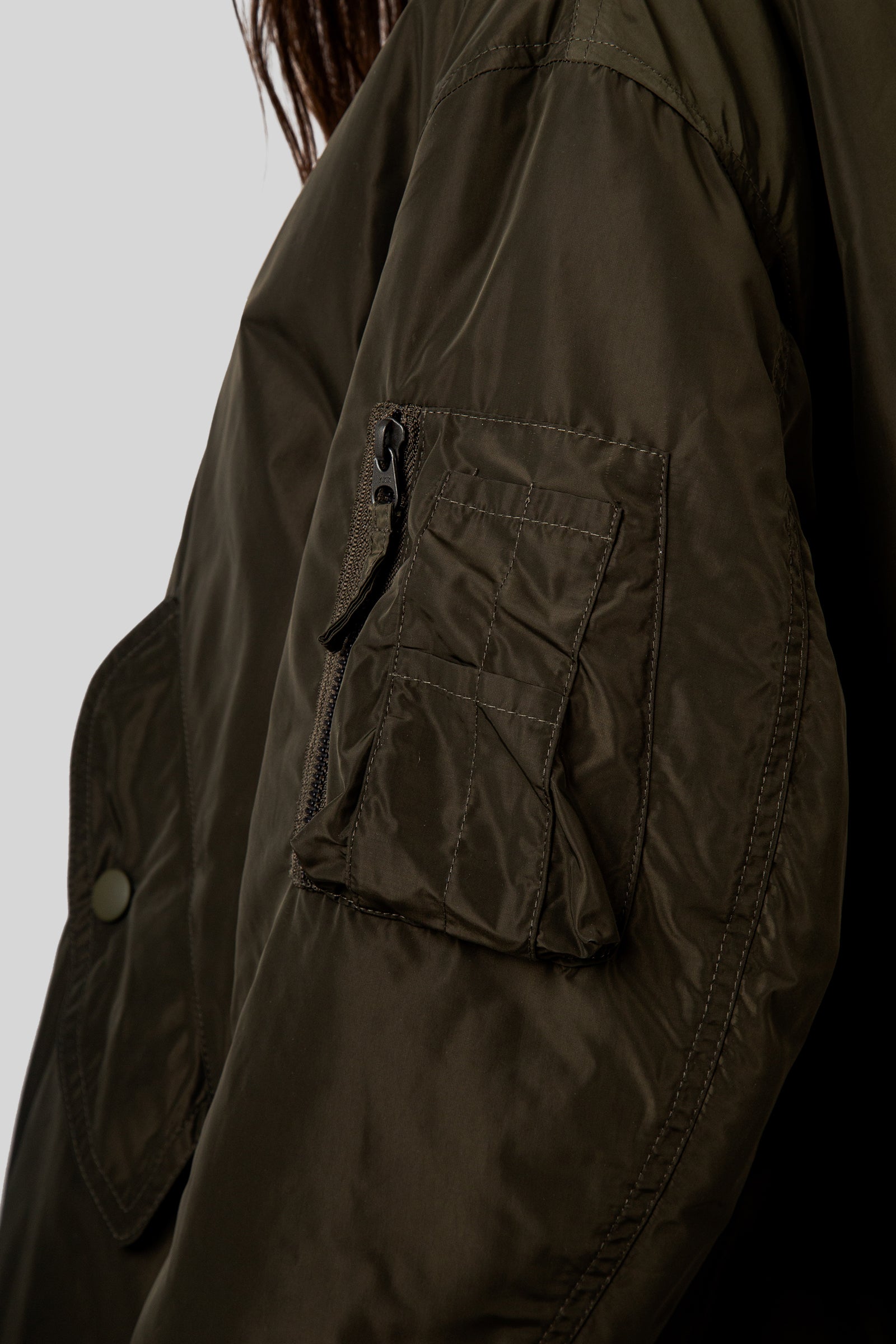 Aspesi Bomber In Tessuto Tecnico Con Ovatta Thermore® Verde Militare Donna - 7