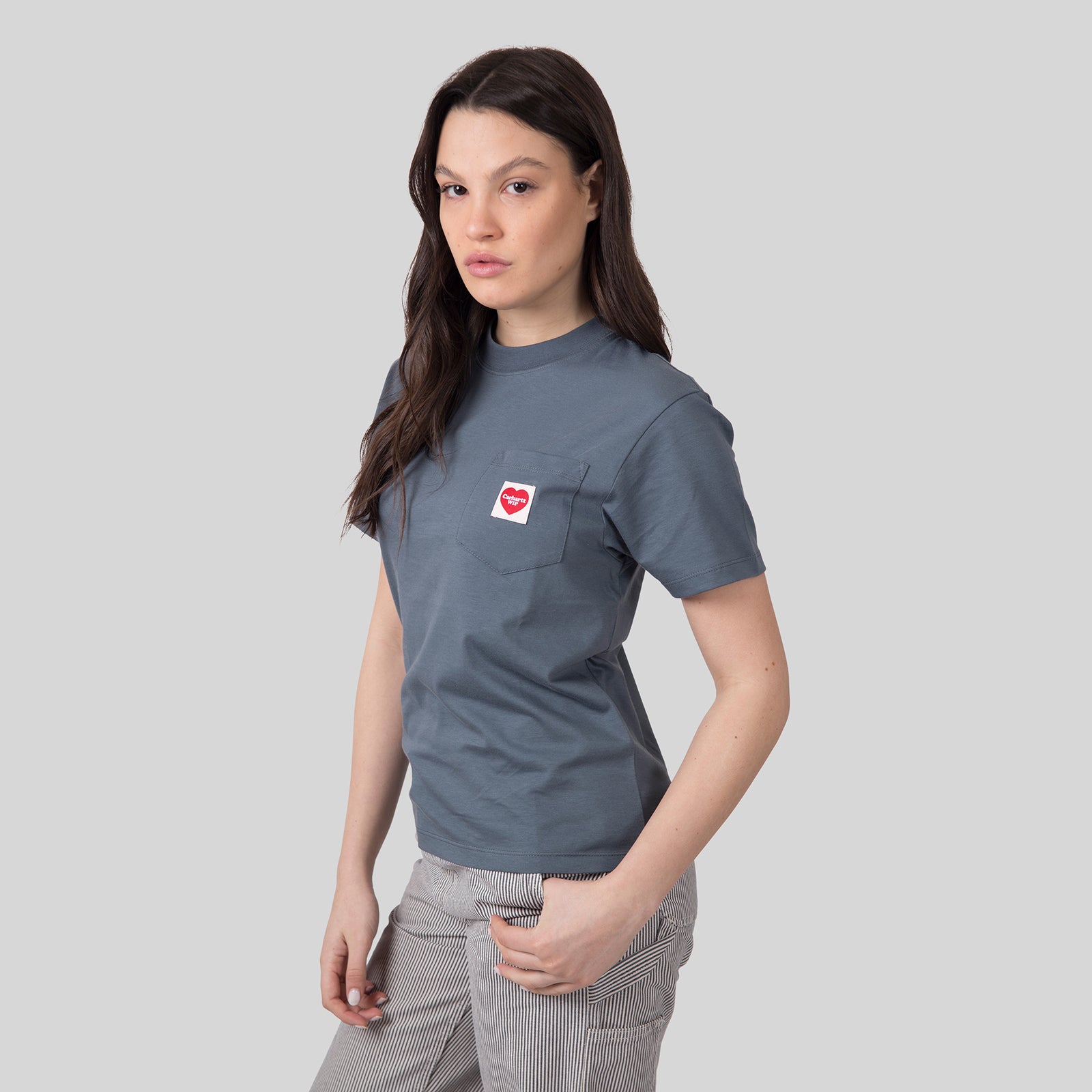 Carhartt Wip T-shirt W' S/s Pocket Heart Petrolio Donna - 6