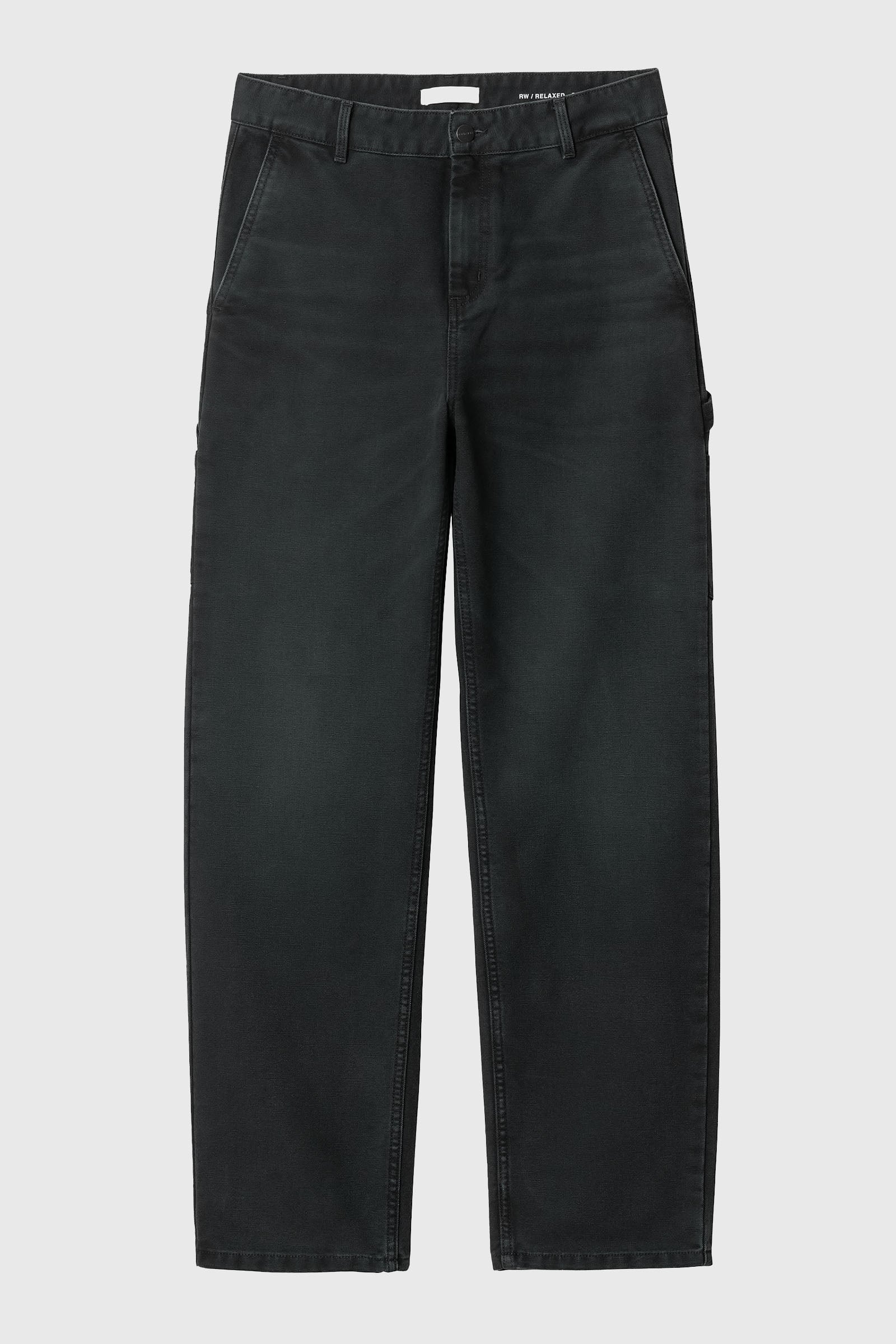 Carhartt Wip W' Pierce Pant Straight 'dearborn' Canvas Nero Donna - 1