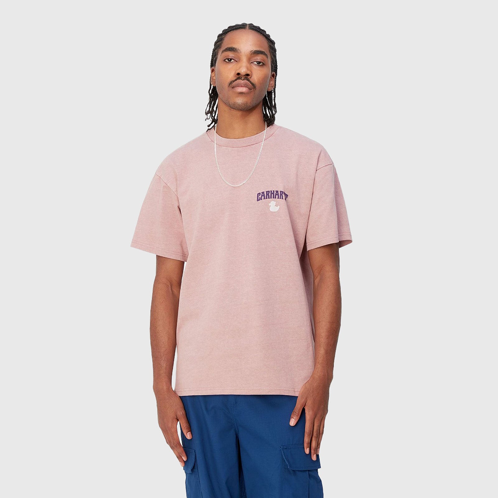 Carhartt Wip T-shirt Short Sleeve Duckin' Rosa Antico Uomo - 6