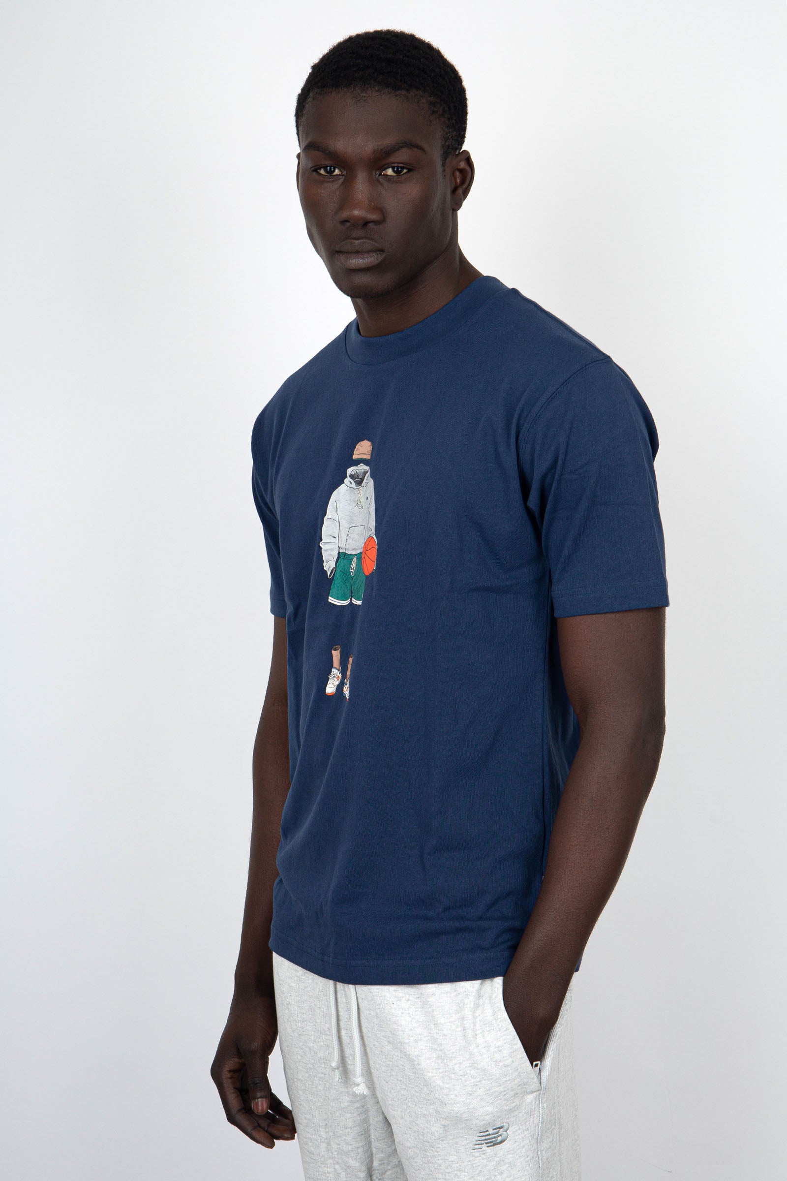 New Balance T-shirt NB Athletics Basketball Style Cotone Blu - 3