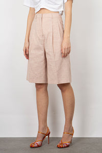 Semicouture Ellen Silk Bermuda Shorts in Light Pink semicouture