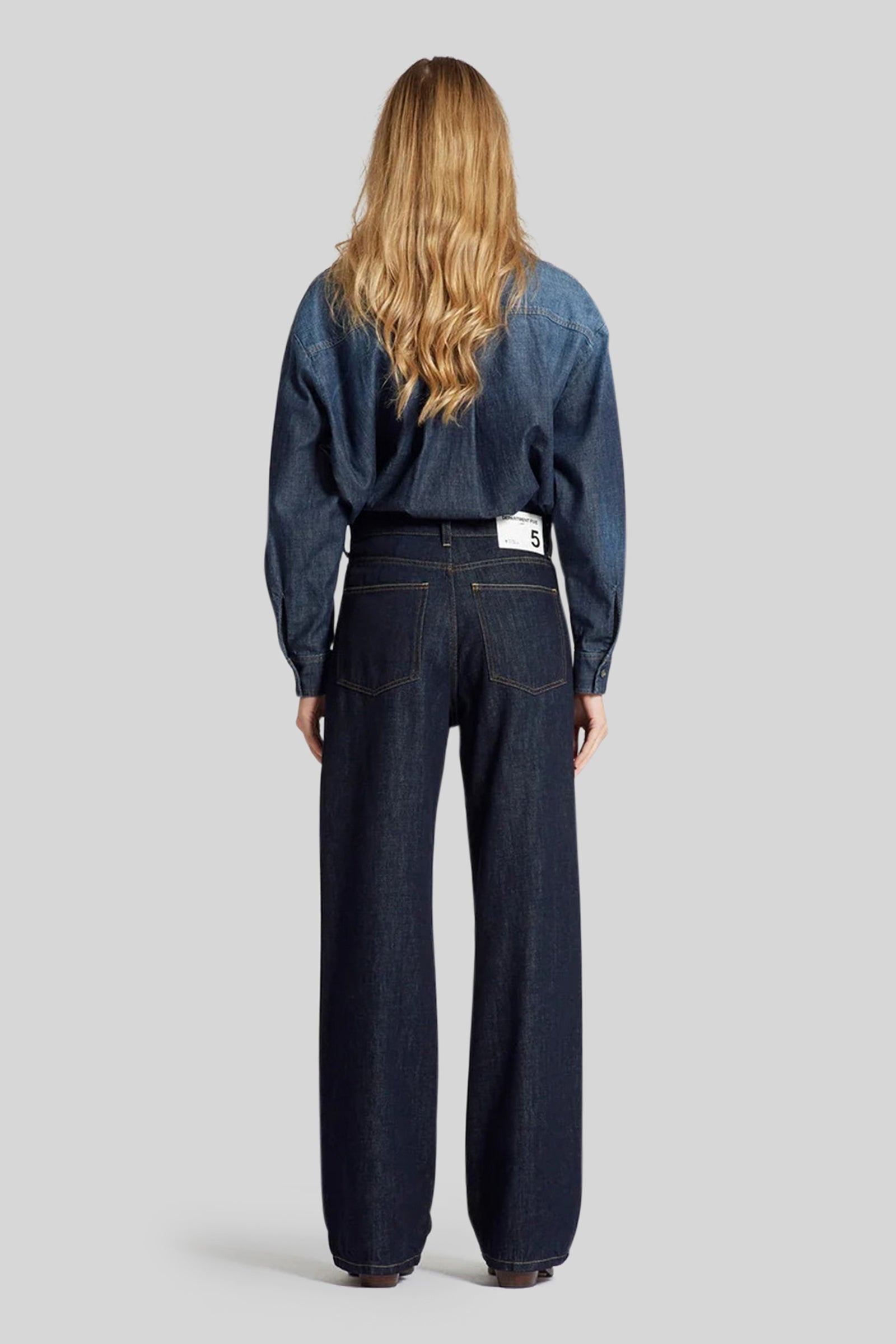 Department Five Jeans Pop Wide Leg Blu Scuro Donna - 3