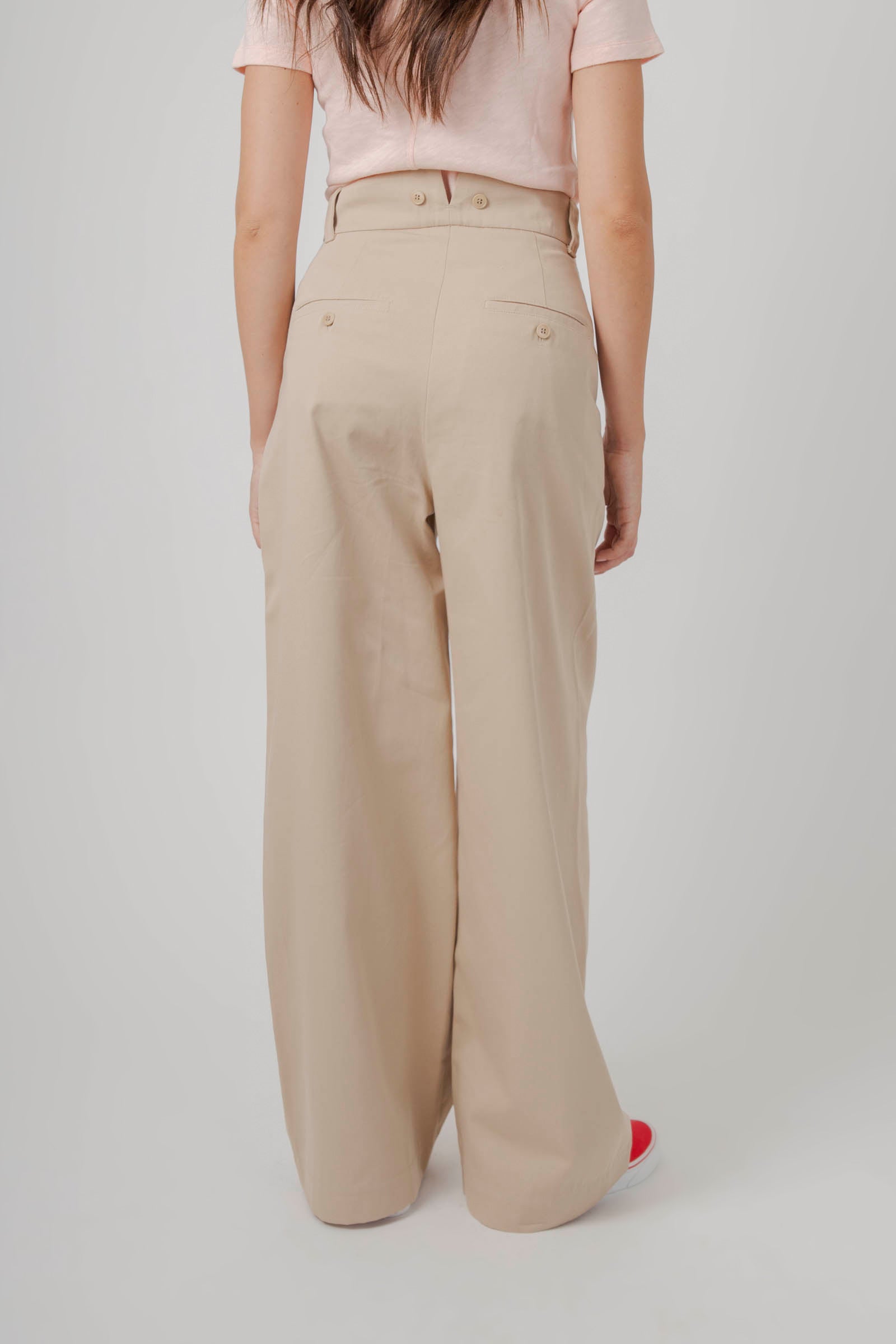 Max Mara Weekend Pantalone In Gabardina Di Cotone Alfeo Beige Donna - 6