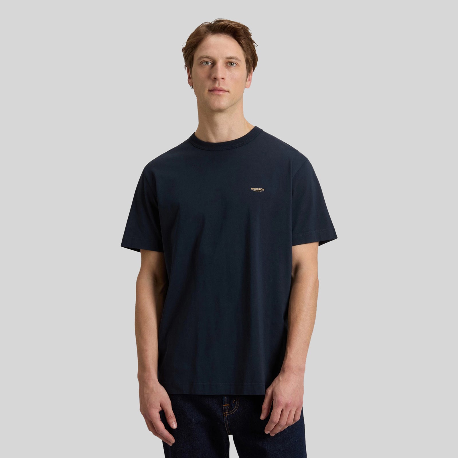 Woolrich T-shirt Logo Blu Uomo - 4