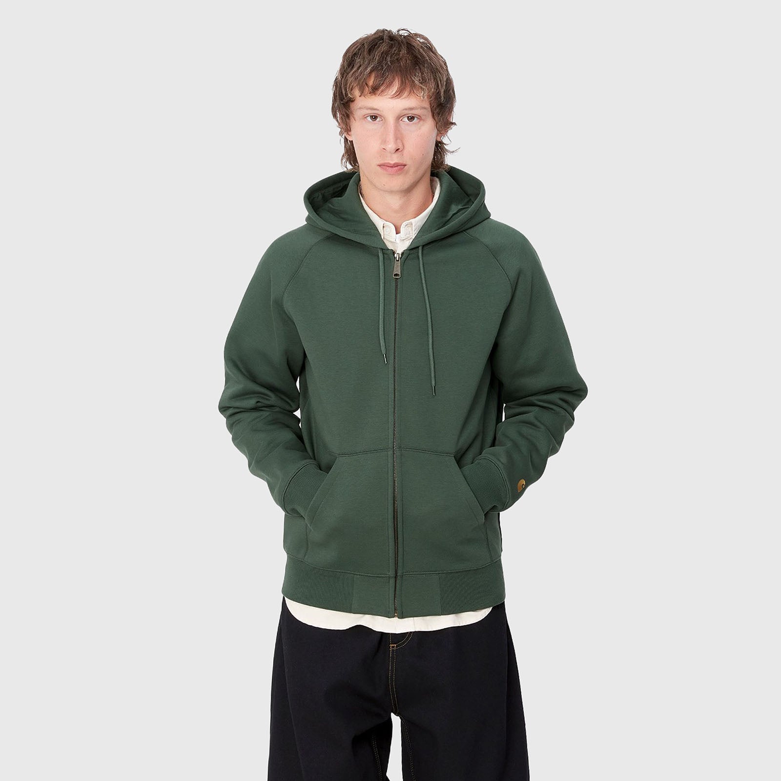 Carhartt Wip Hooded Chase Jacket Verde Scuro Donna - 6