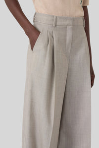 Max Mara Weekend Pantalone Wide Leg In Tela Di Lana Ovvio Nocciola Donna max mara weekend