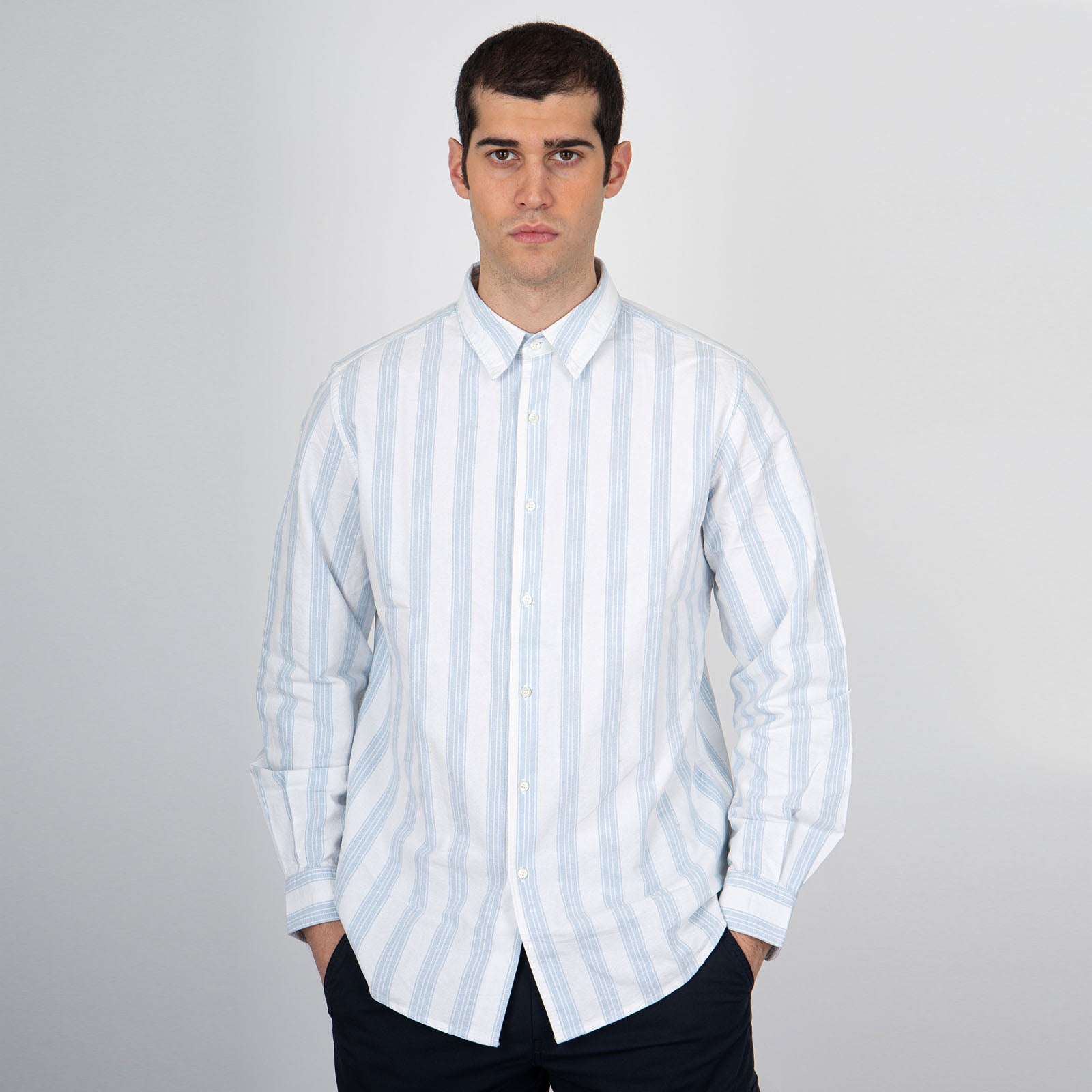 Aspesi Comma Oxford Cotton Shirt Blue - 7