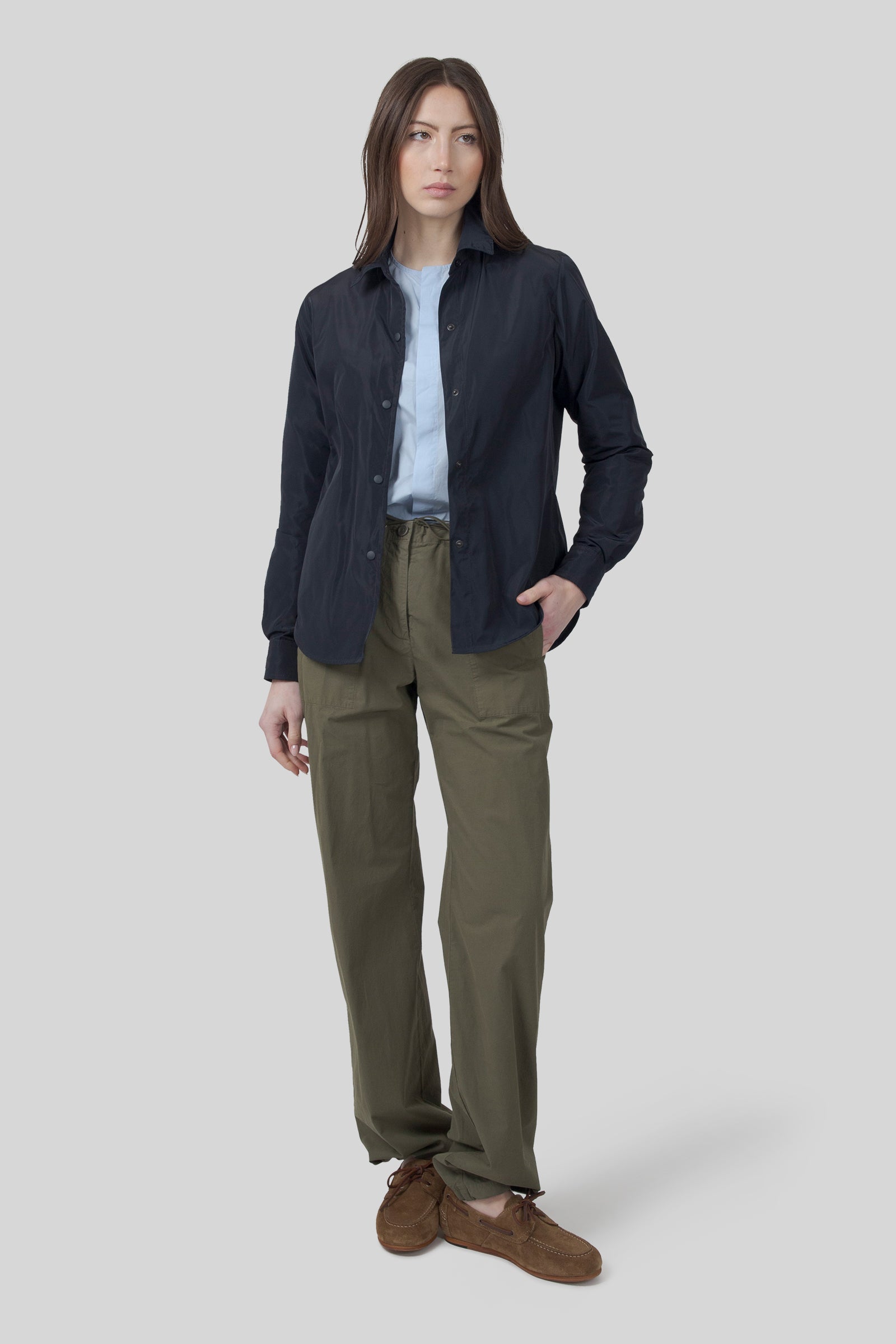 Roberto Collina Camicia Coreana Azzurro Donna - 8