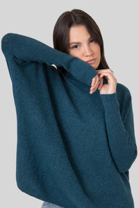 Absolut Cashmere Maglia Clara Petrolio Donna absolut cashmere