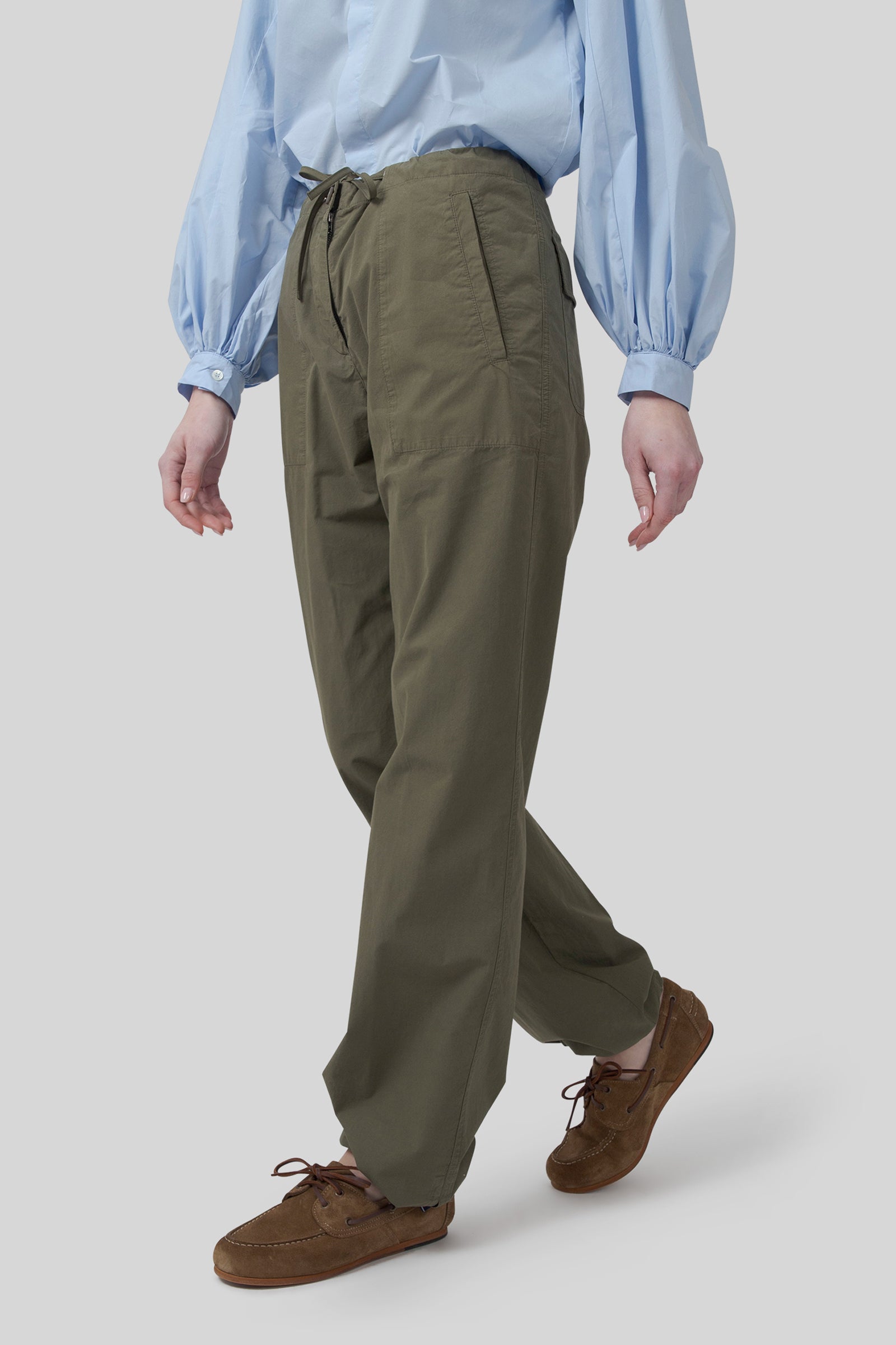 Poplin Drawstring Trousers - 1