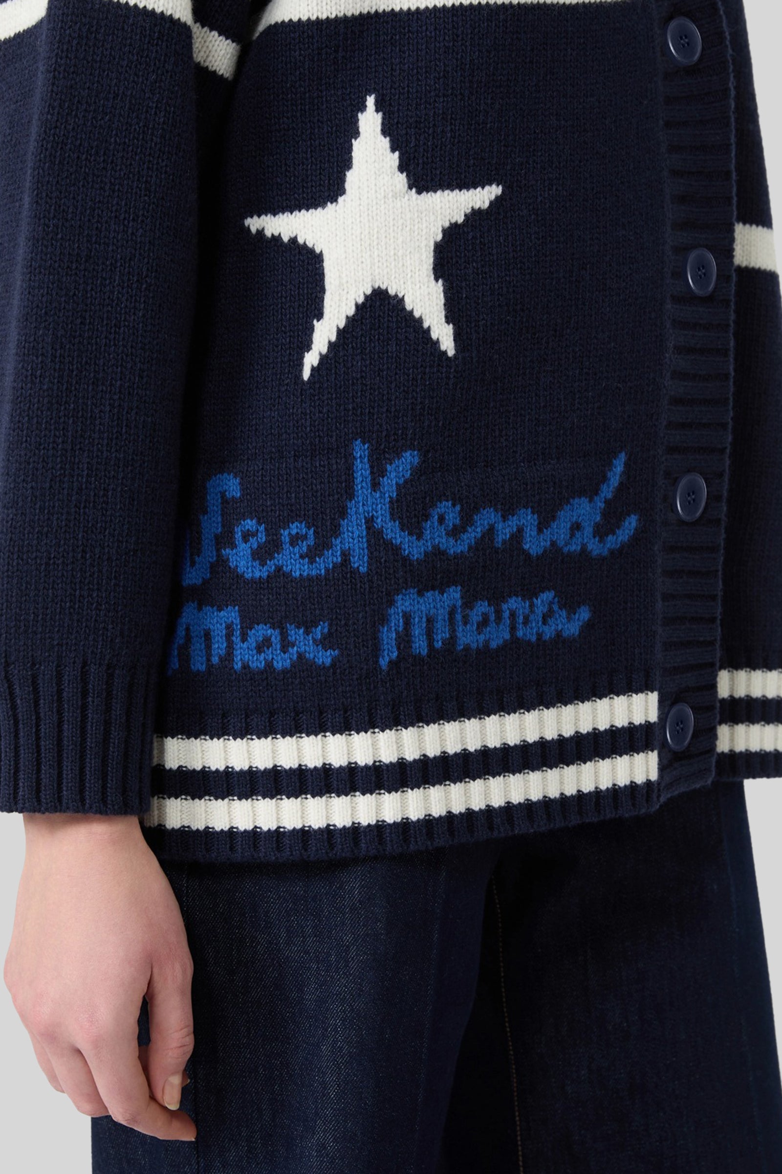 Max Mara Weekend Cardigan Belgio Blu Donna - 5