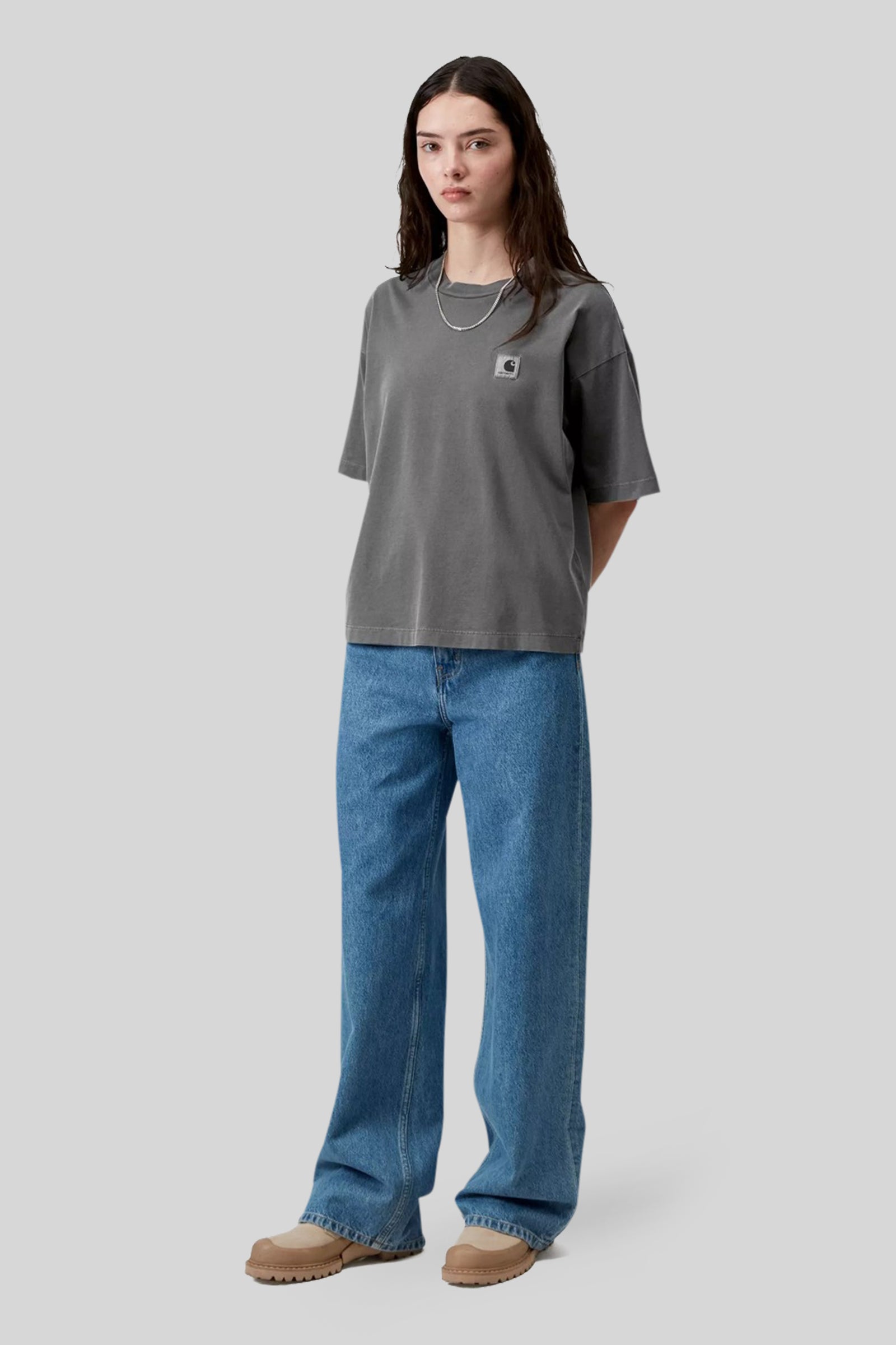 Carhartt Wip T-shirt W' S/s Nelson Antracite Donna - 2