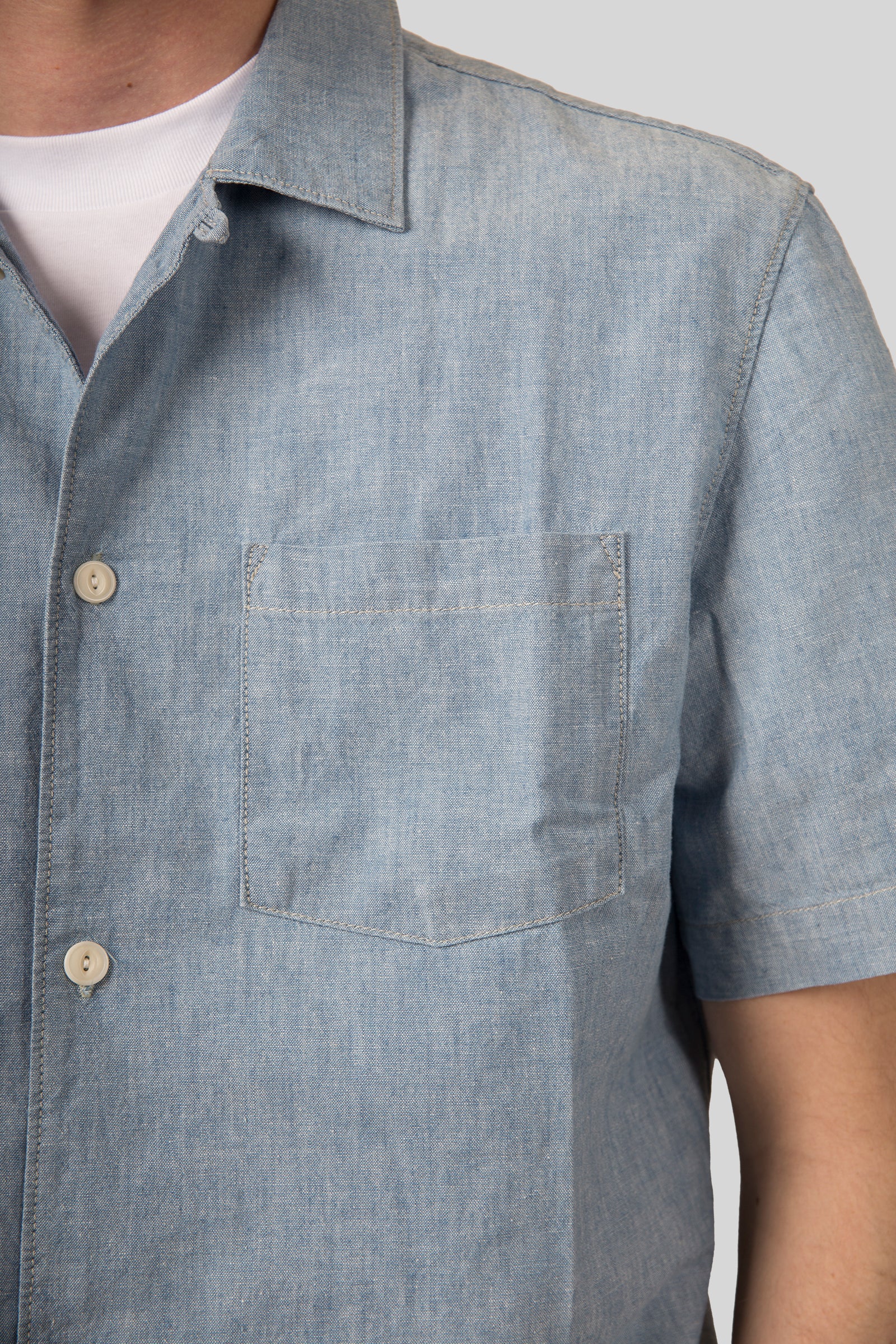 Tela Genova Camicia Rudy/f Chambray Uomo - 4