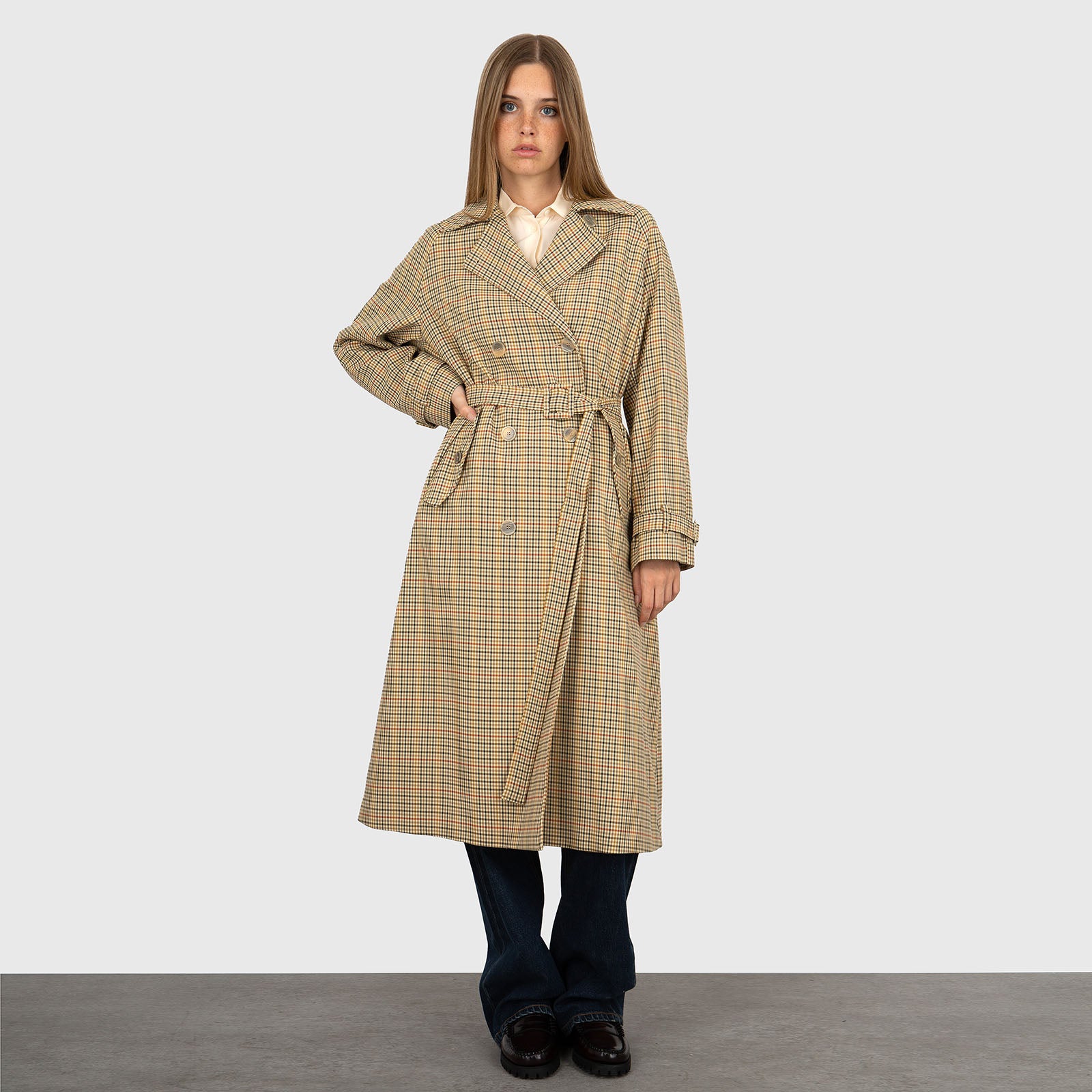 Semicouture Trench Check Beige Donna - 9