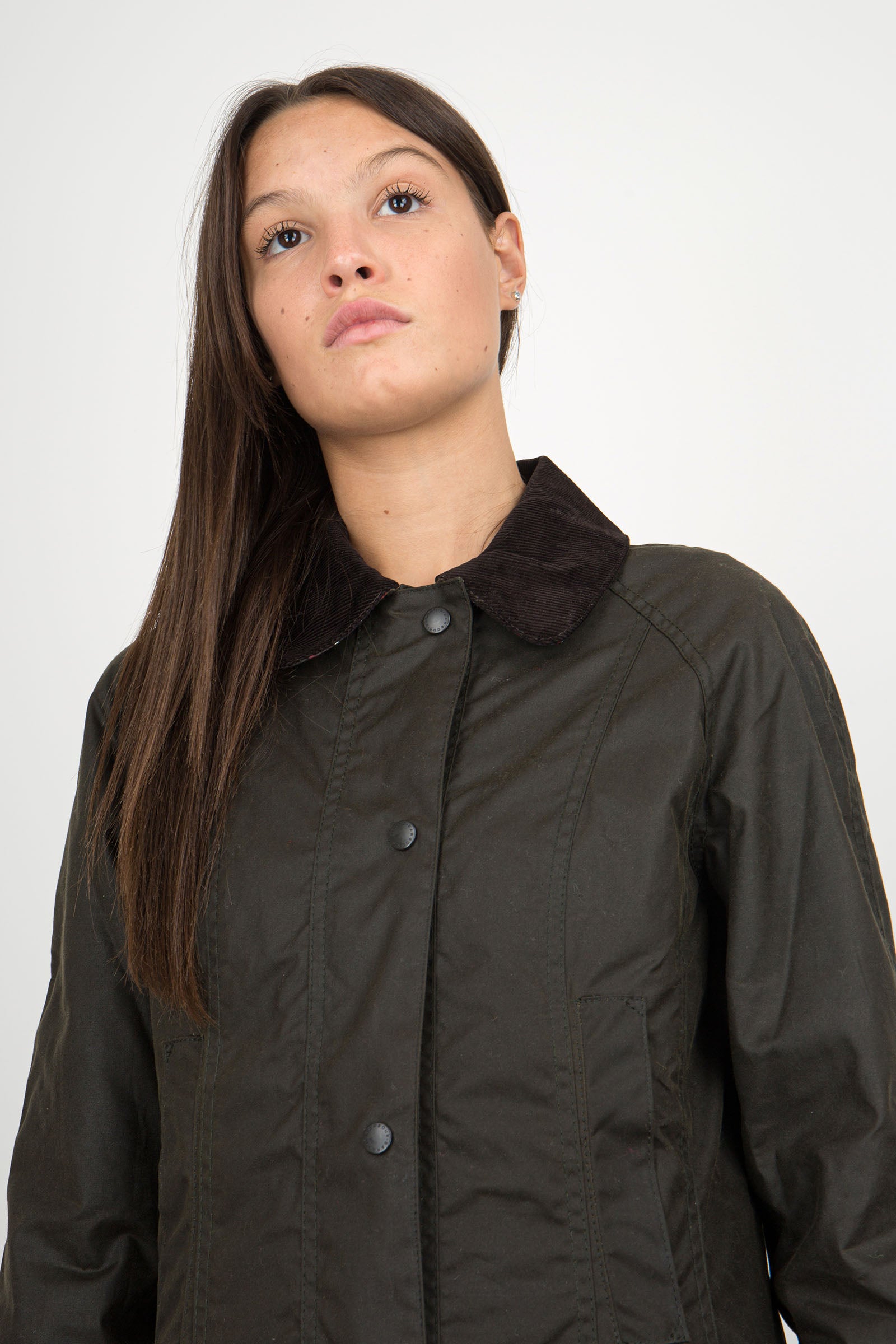 Barbour Beadnell Wax Jacket Olive Verde Oliva Donna - 5