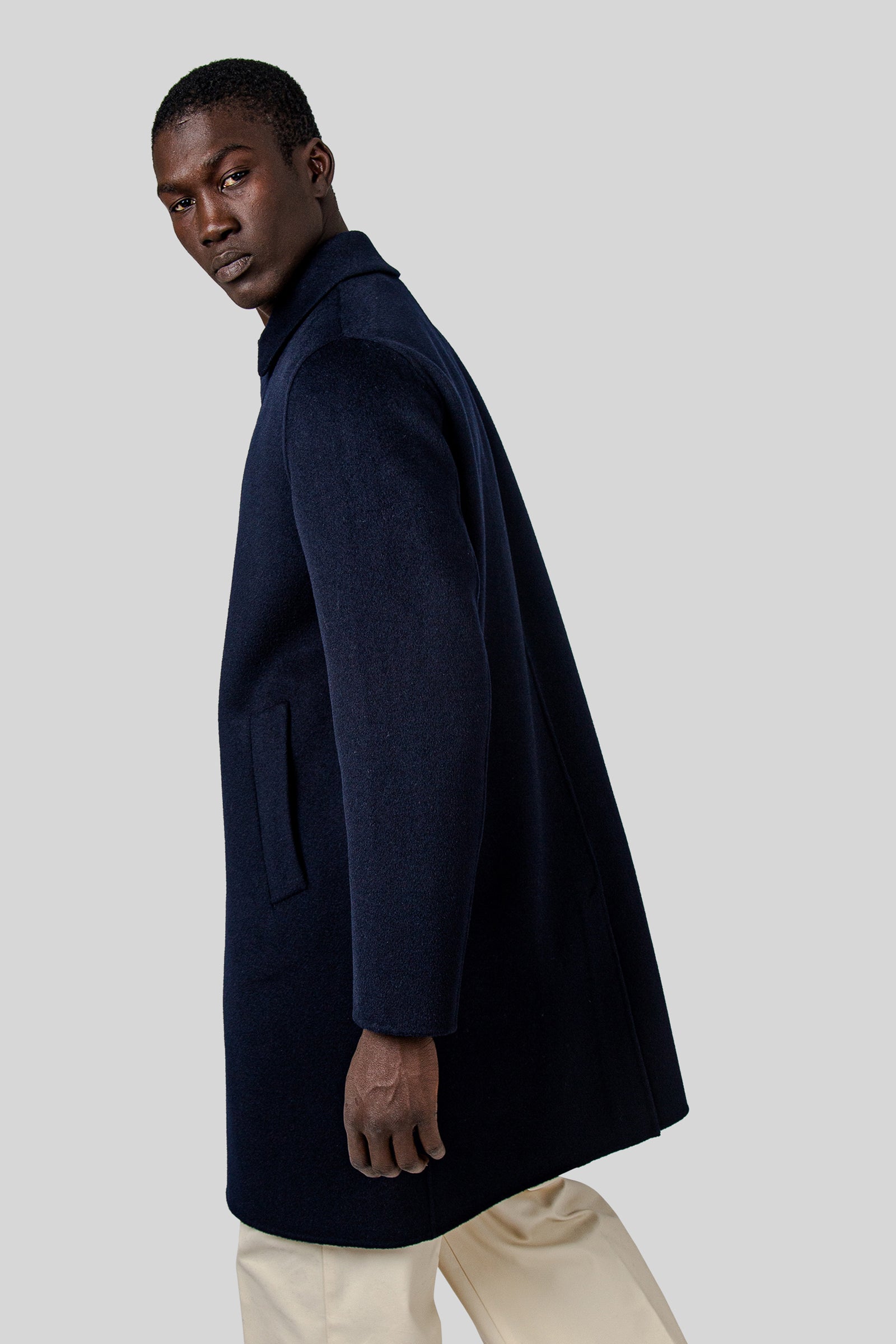 Aspesi Cappotto Virtuoso Double Di Lana Blu Uomo - 1