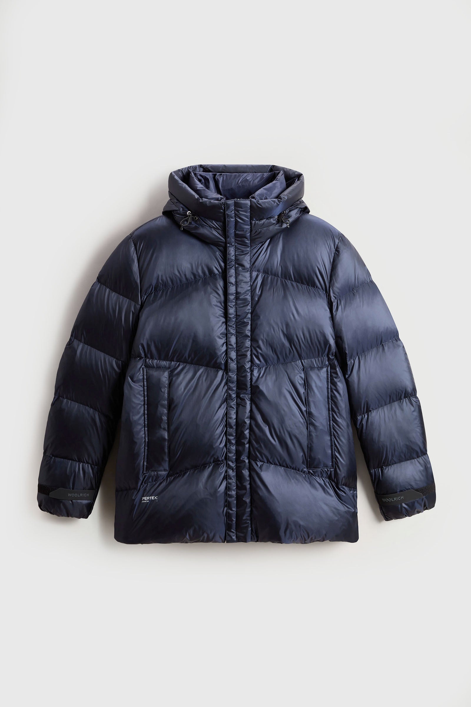 Woolrich Piumino In Nylon Pertex Quantum Riciclato Con Cappuccio Blu Uomo - 5