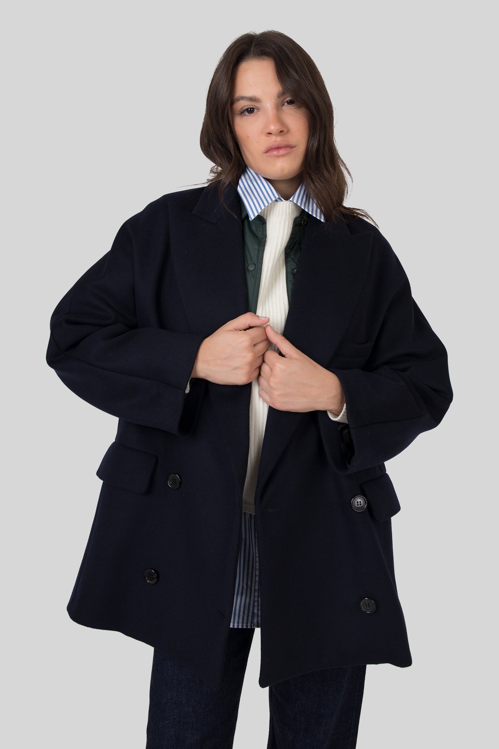Department Five Caban Over Lamar Blu Navy Donna - 6