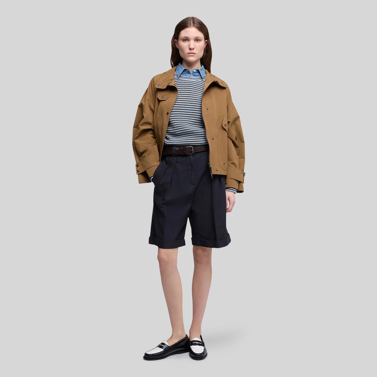 Cotton And Slub Linen Bermuda Shorts - 4