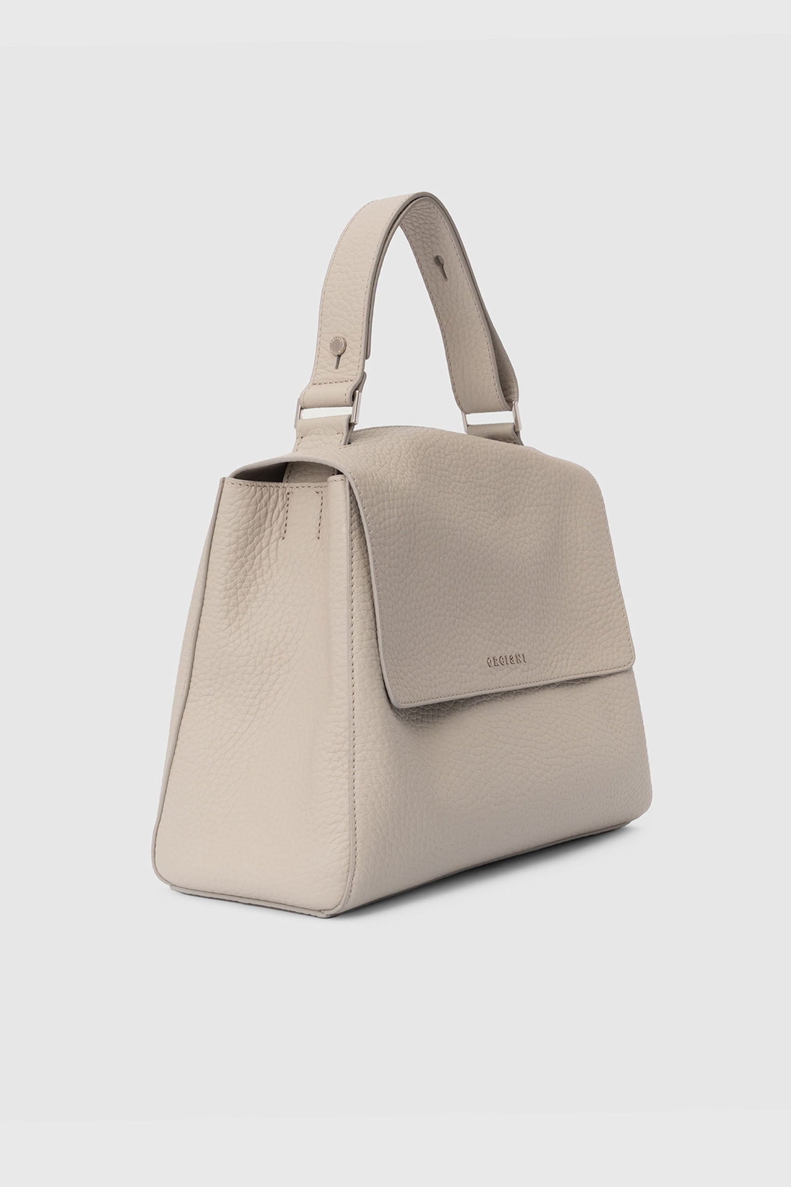 Orciani Borsa Media Sveva In Pelle Soft Grigio Chiaro Donna - 2