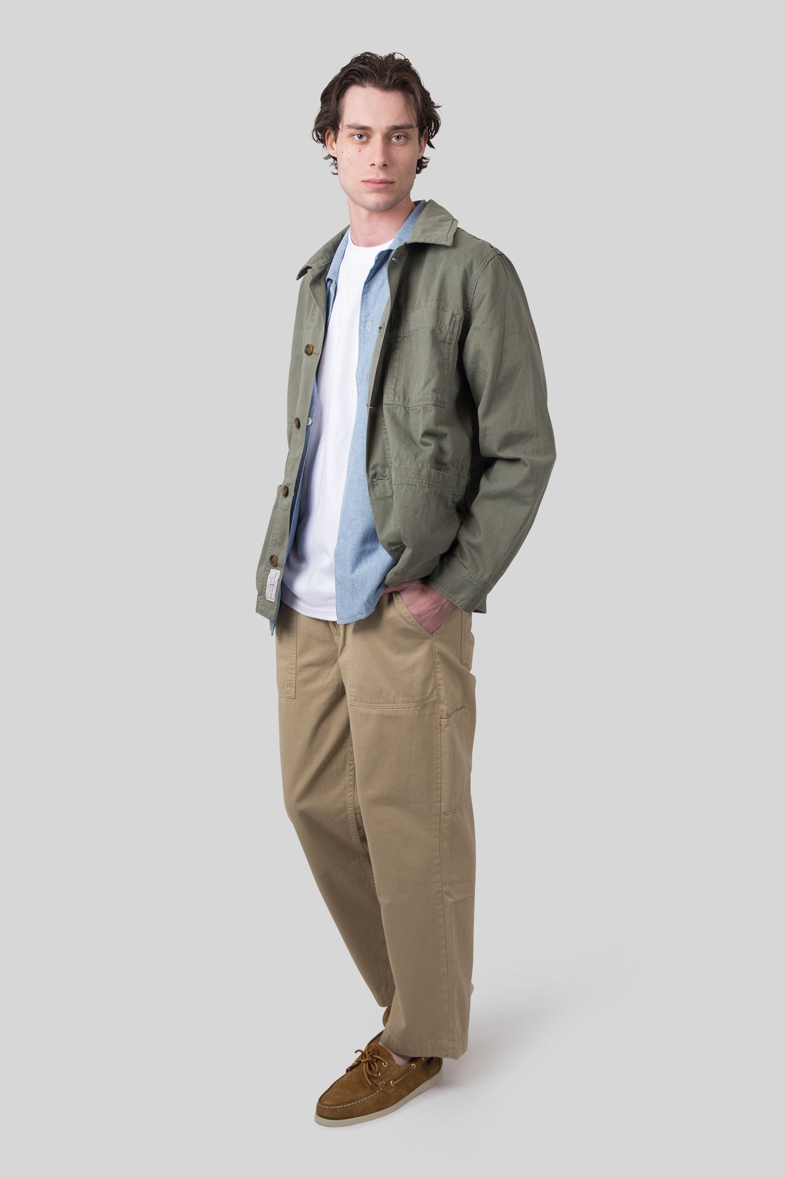 Sebago Overshirt Dorr Herringbone Beige Uomo - 7