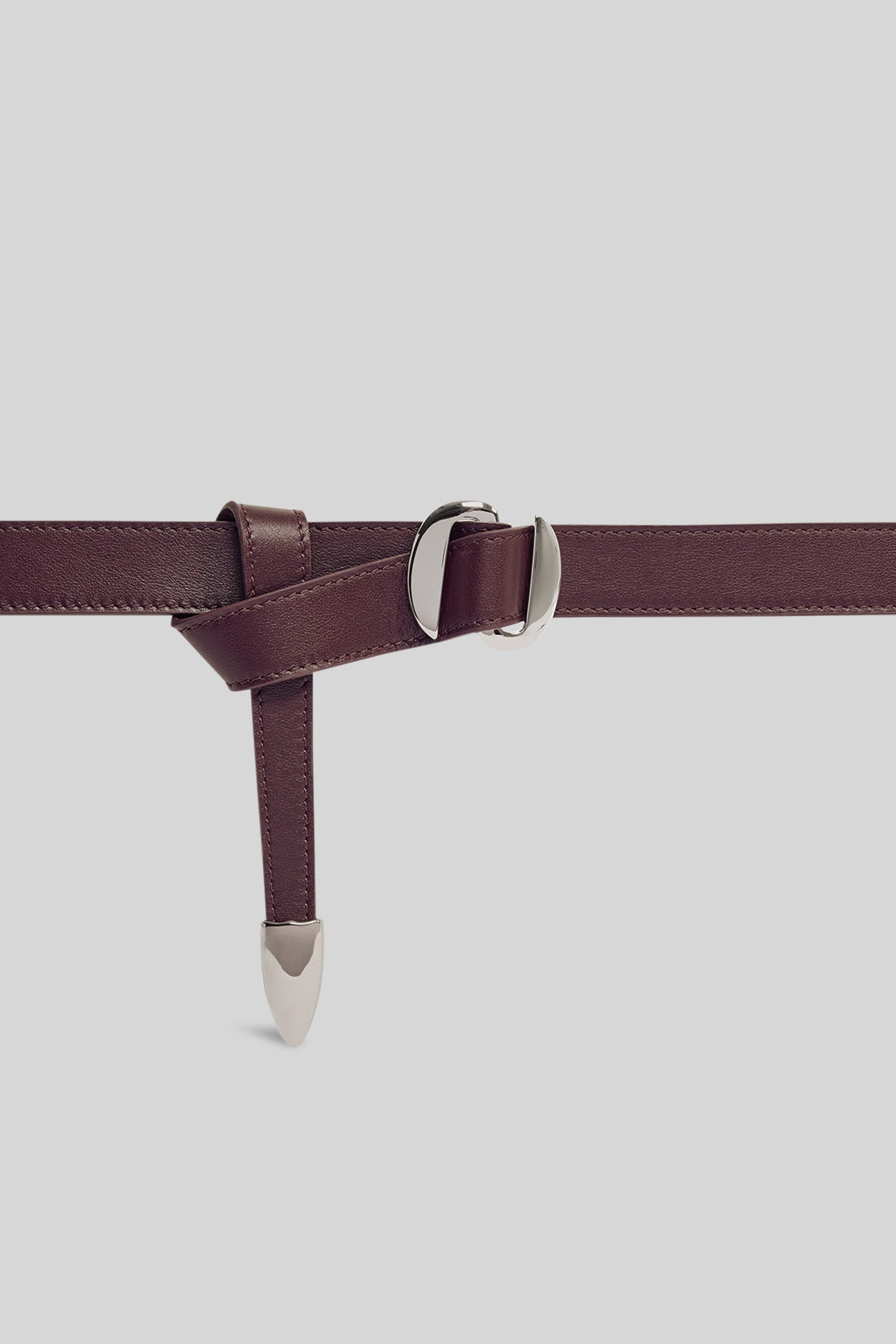 Orciani Cintura Punta Lunga In Pelle Nappa Bordeaux Donna - 2