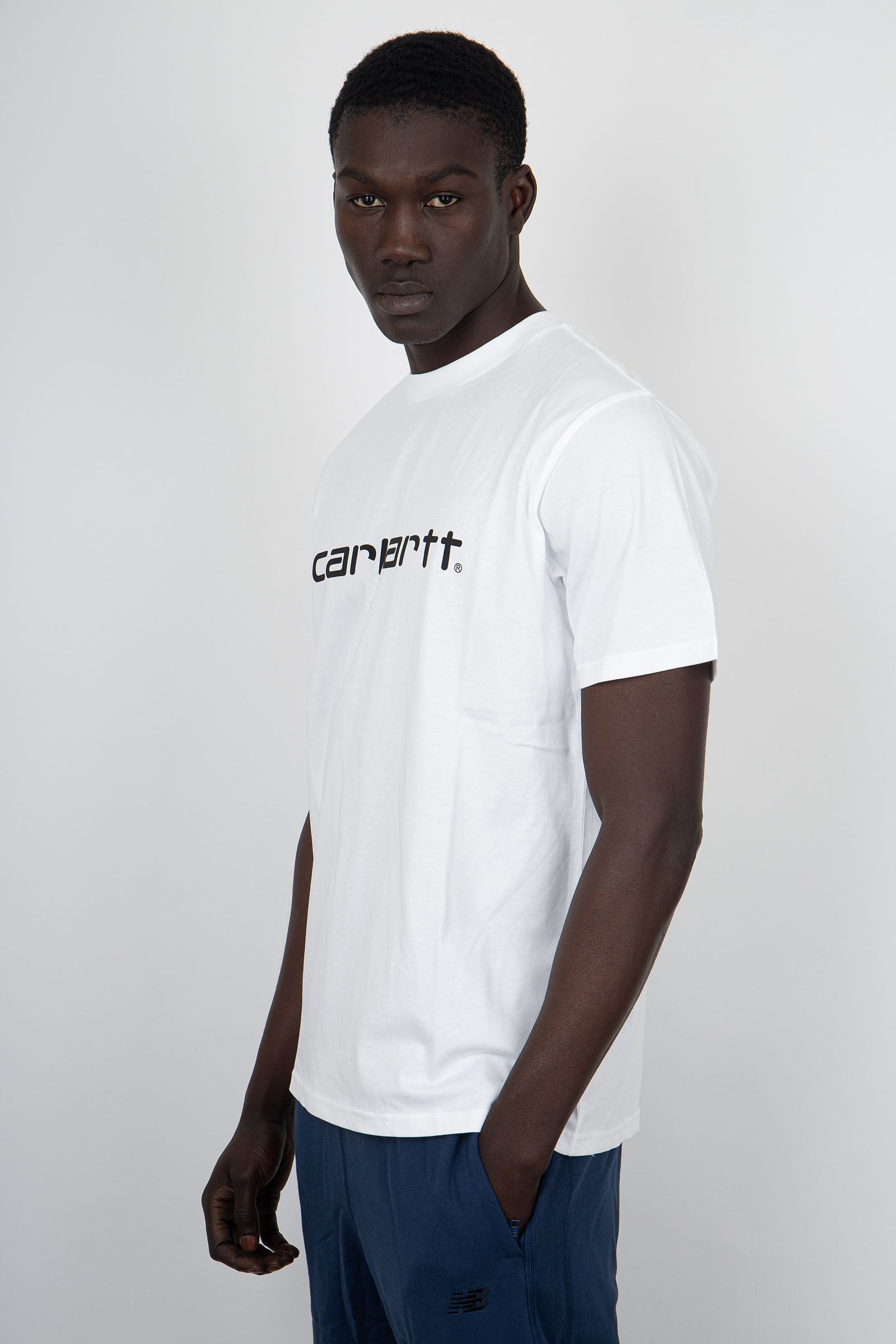 Carhartt WIP T-Shirt Short Sleeve Script Cotone Bianco - 3