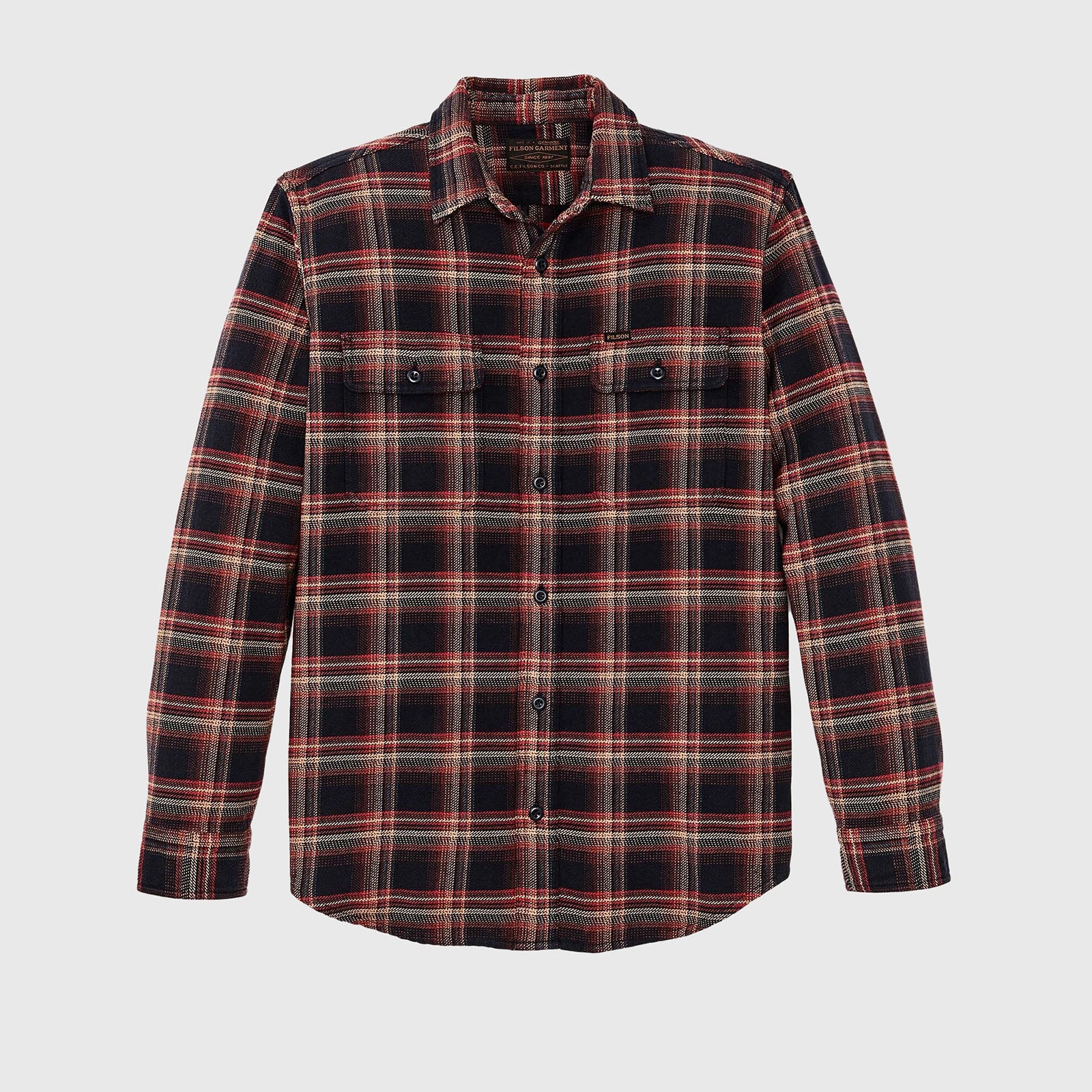 Filson Camicia Work Vintage In Flanella Nero/rosso Uomo - 5