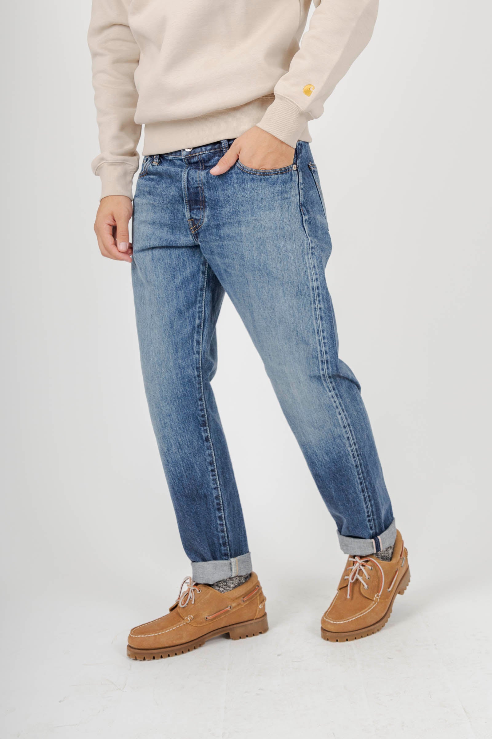 Edwin Jeans Regular Tapered Japan Blu Medio Uomo - 1