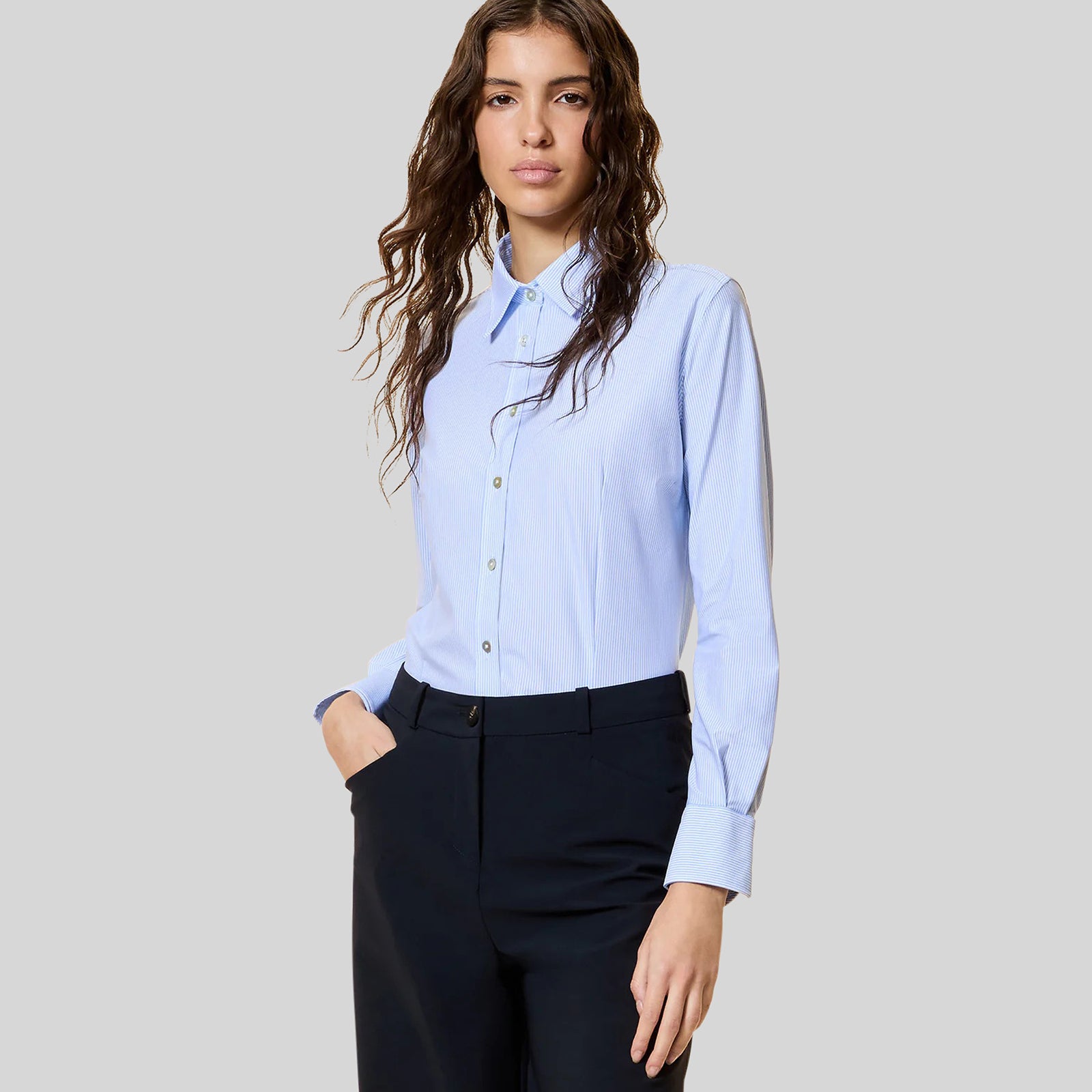 Oxford Jacquard Stripe Wom Shirt - 5