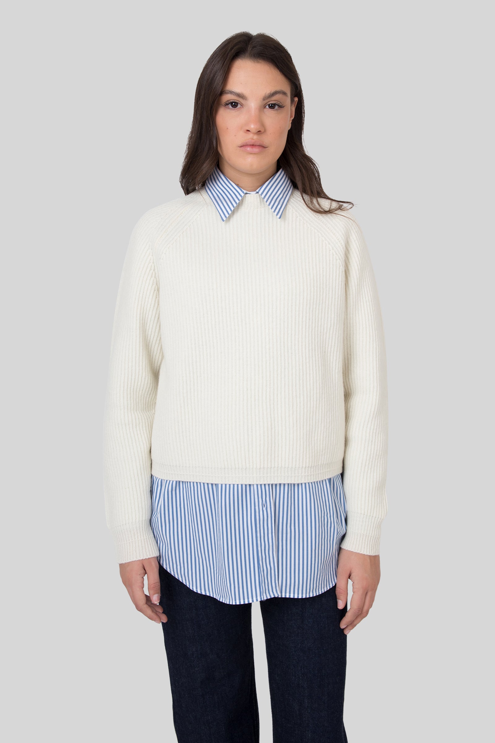 Grifoni Maglia Girocollo Inglese Panna Donna - 5