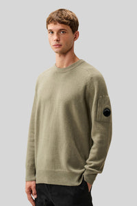 C.p. Company Maglia Lambswool Lens Crewneck Verde Salvia Uomo c.p. company