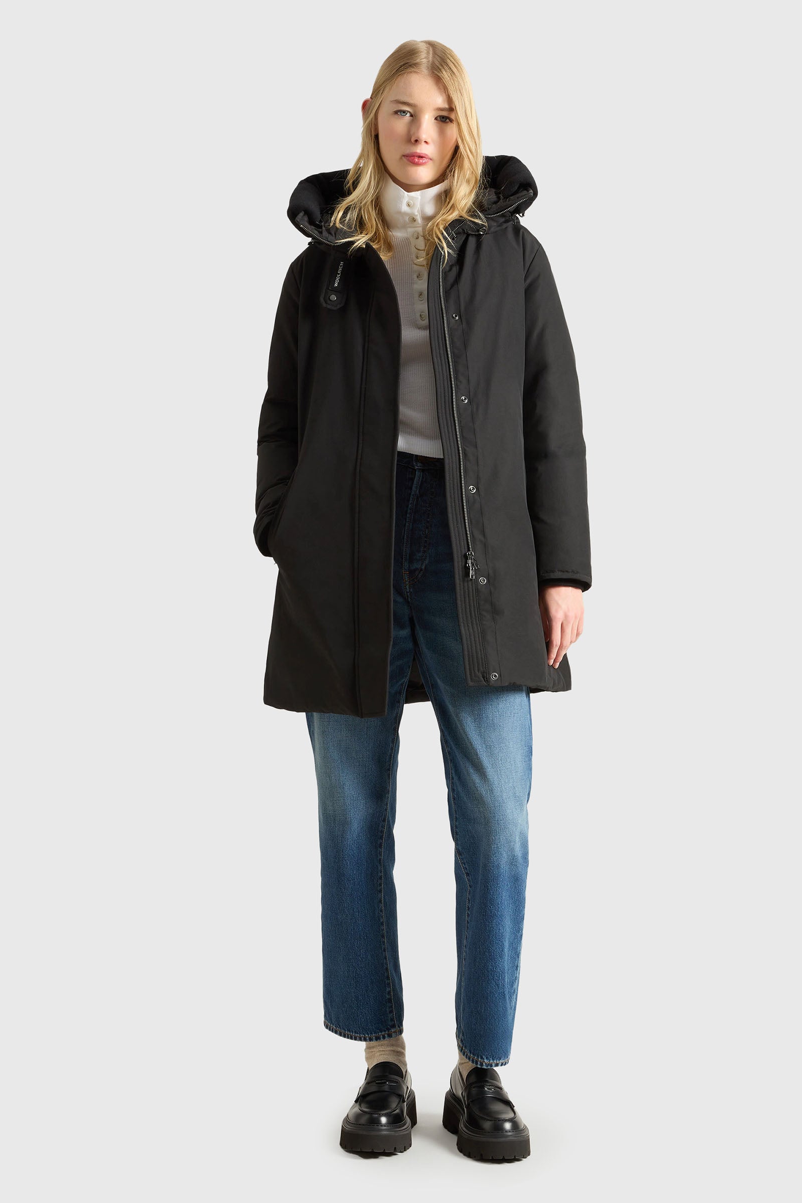 Woolrich Arctic Parka Evolution In Ramar Cloth Nero Donna - 3