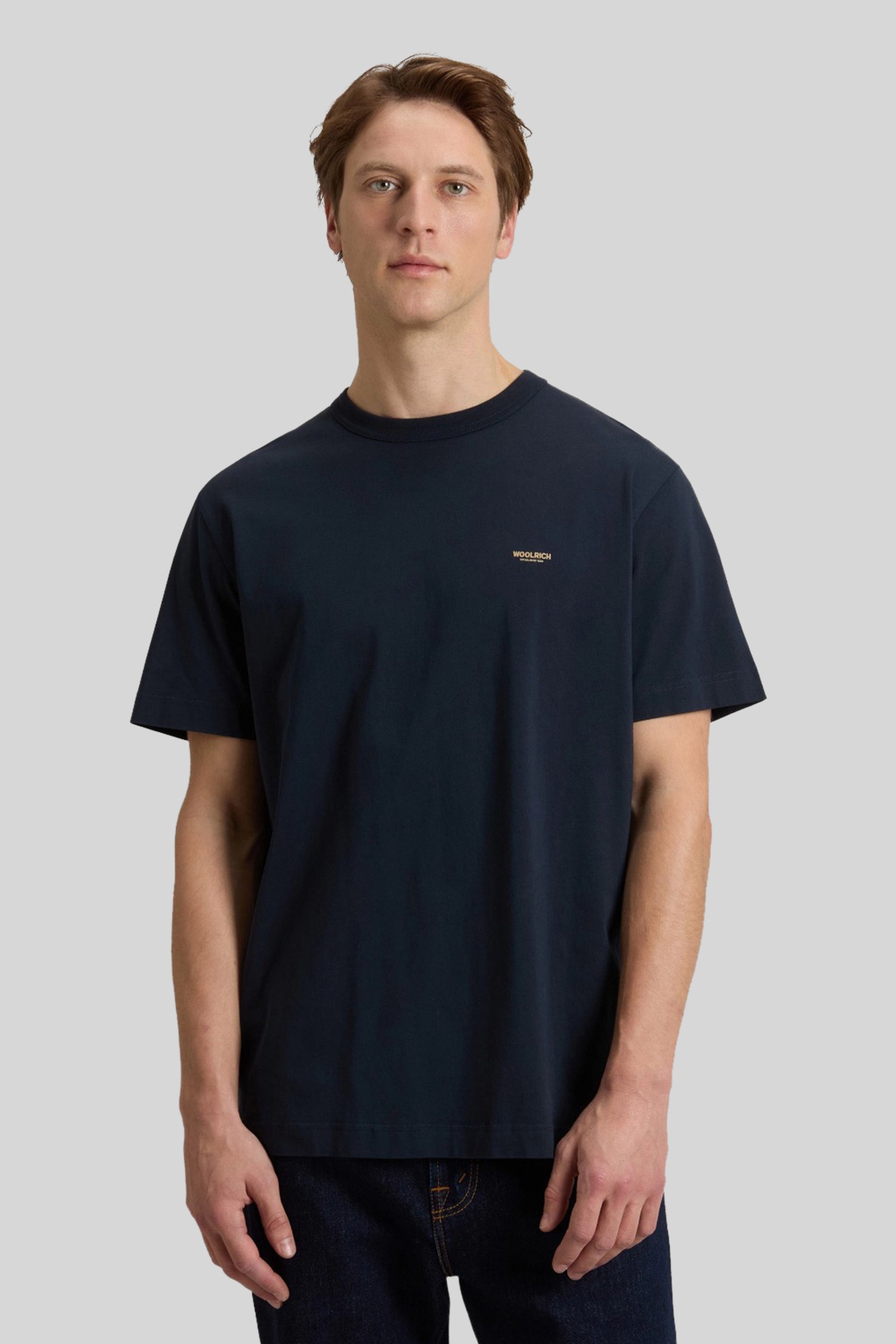 Woolrich T-shirt Logo Blu Uomo - 1