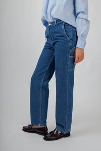 Carhartt Wip W' Pierce Pant Straight Blu Medio Donna carhartt wip