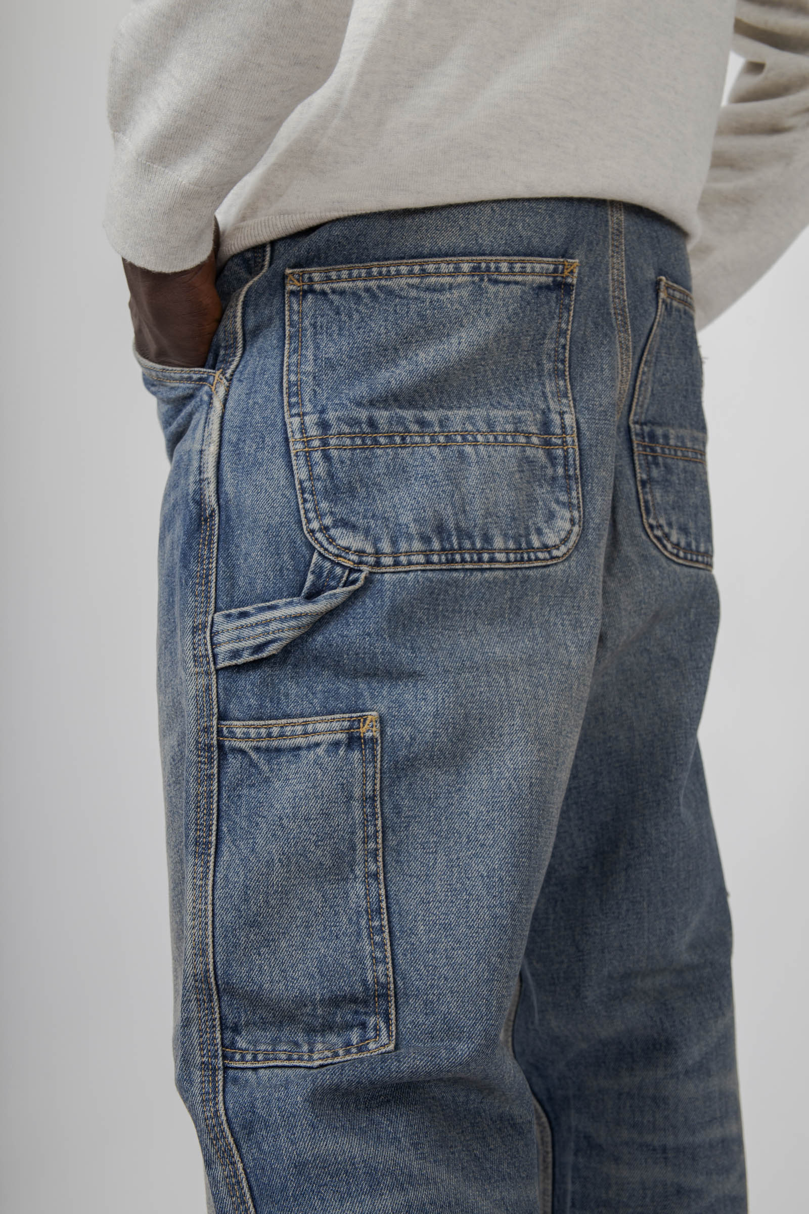 Carhartt Wip Jeans Single Knee Blu Medio Uomo - 4