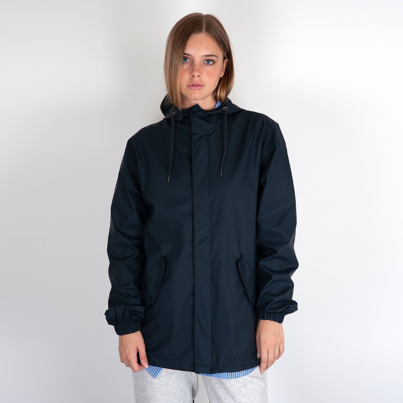 Rains Fishtail Jacket Blu Navy Donna - 7