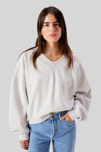 American Vintage Felpa Baptown Grigio Chiaro Donna american vintage