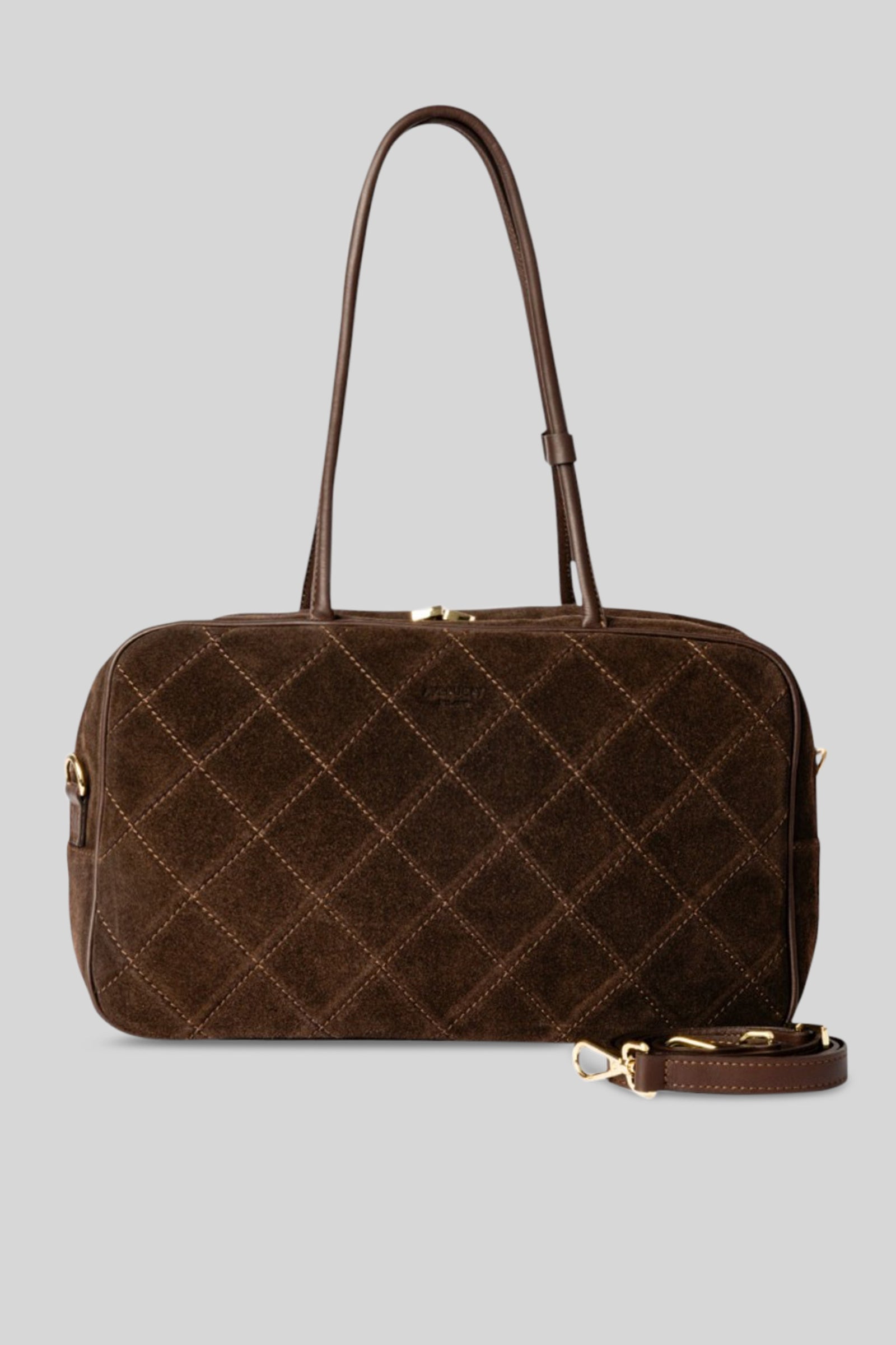 Avenue 67 Borsa Trunky Suede Trapuntata Tortora Donna - 3