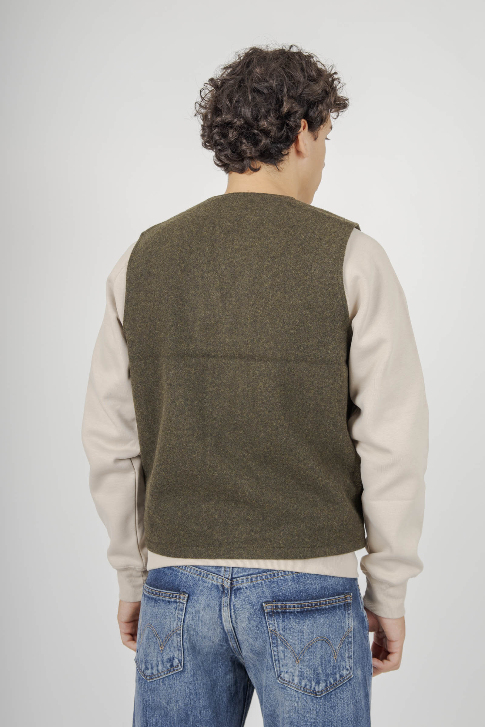 Filson Mackinaw Wool Vest Verde Scuro Uomo - 4