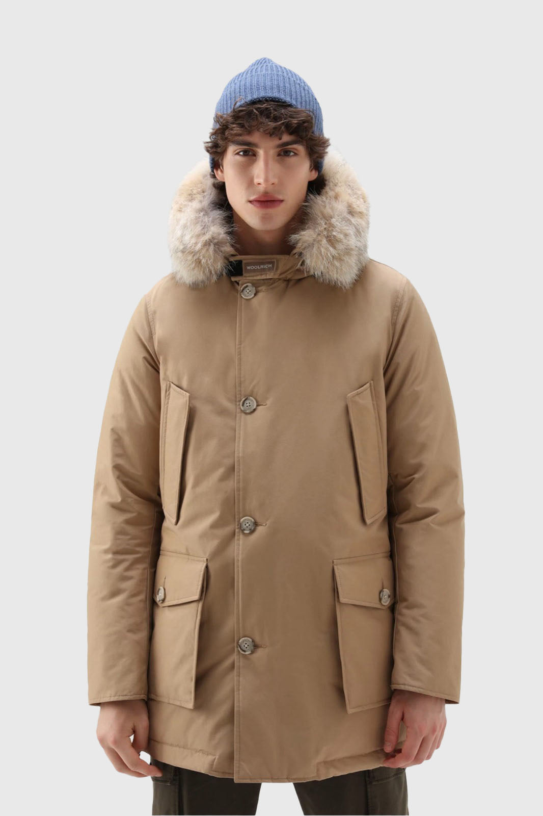 Woolrich Arctic Parka In Ramar Cloth Con Pelliccia Removibile Beige Uomo - 1