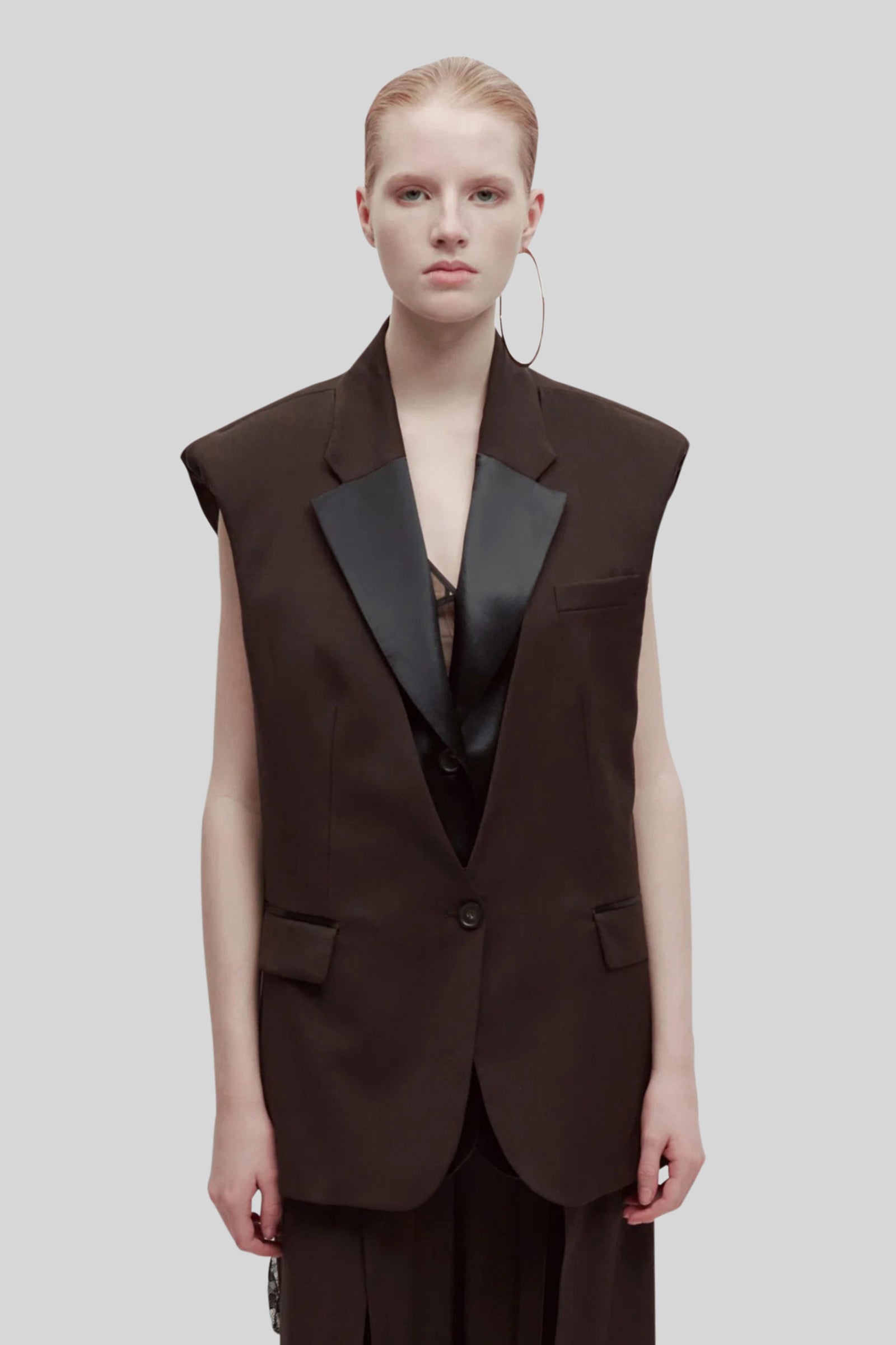 Erika Cavallini Gilet Gloria Marrone Scuro Donna - 1