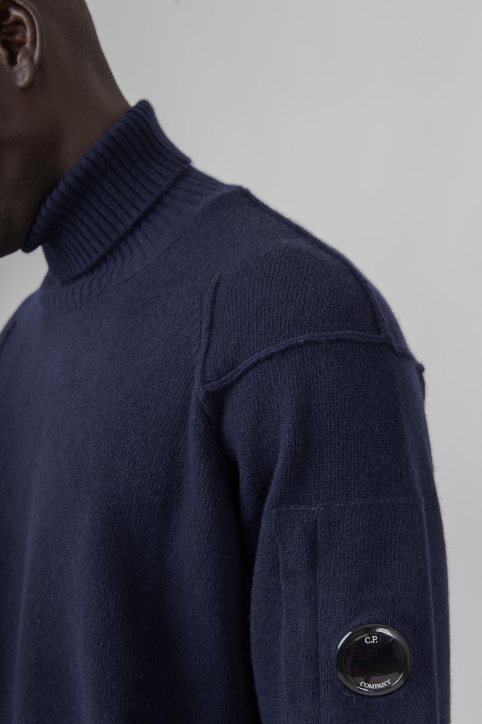 C.p. Company Maglia Lambswool Grs Turtleneck Blu Scuro Uomo - 2