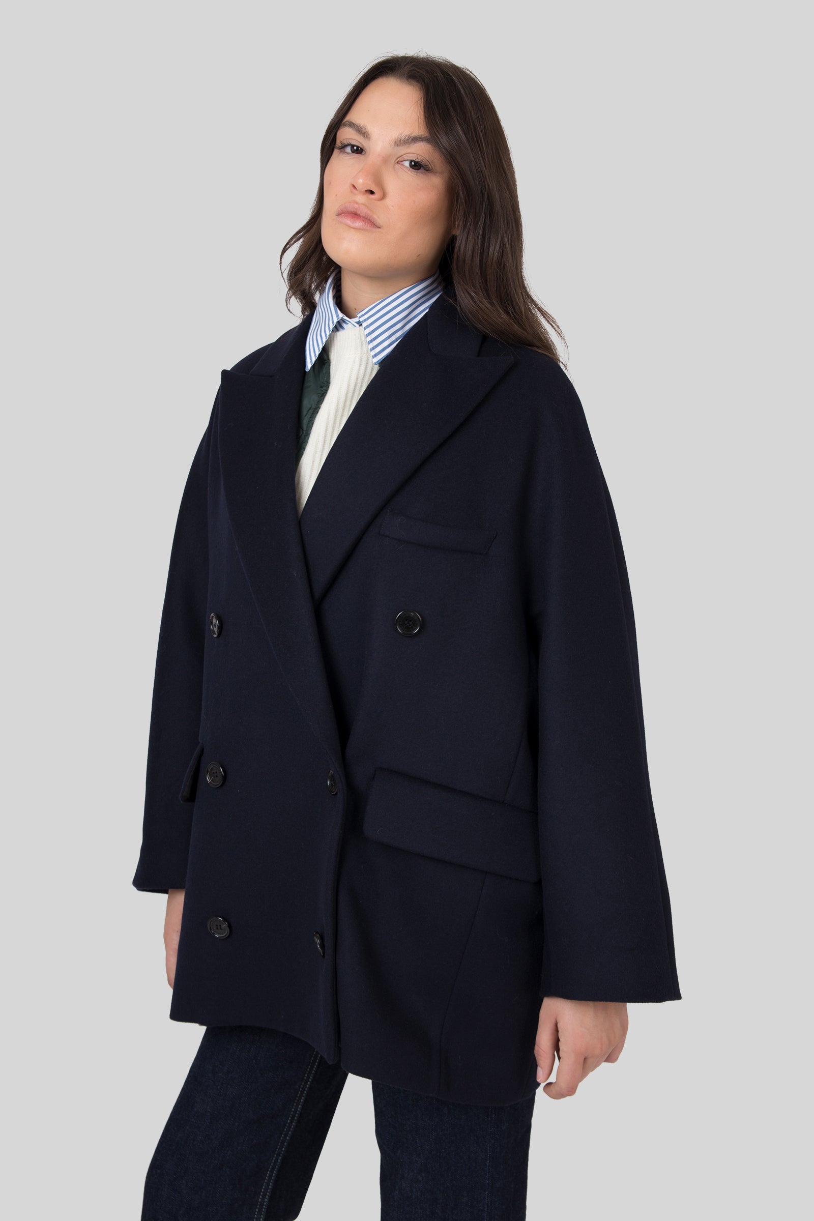 Department Five Caban Over Lamar Blu Navy Donna - 3