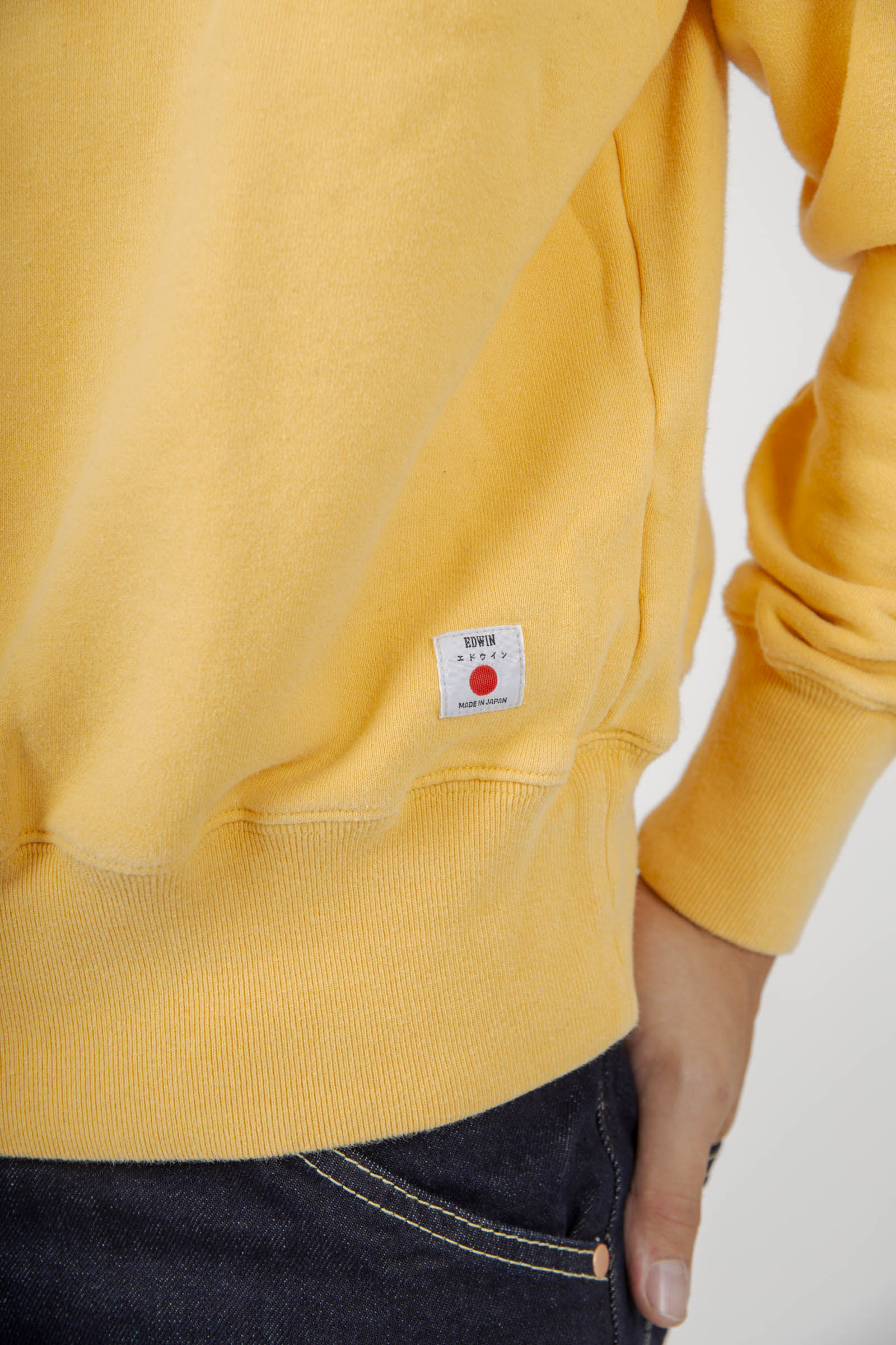 Edwin Felpa Raglan Crew Japan Giallo Uomo - 5