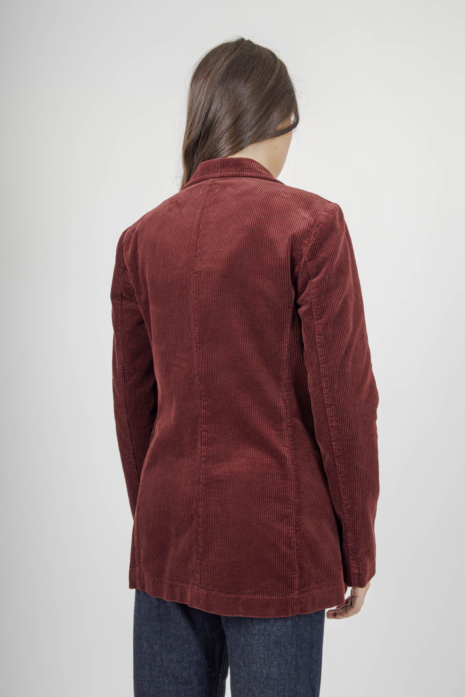 Aspesi Blazer In Velluto A Coste Bordeaux Donna - 3
